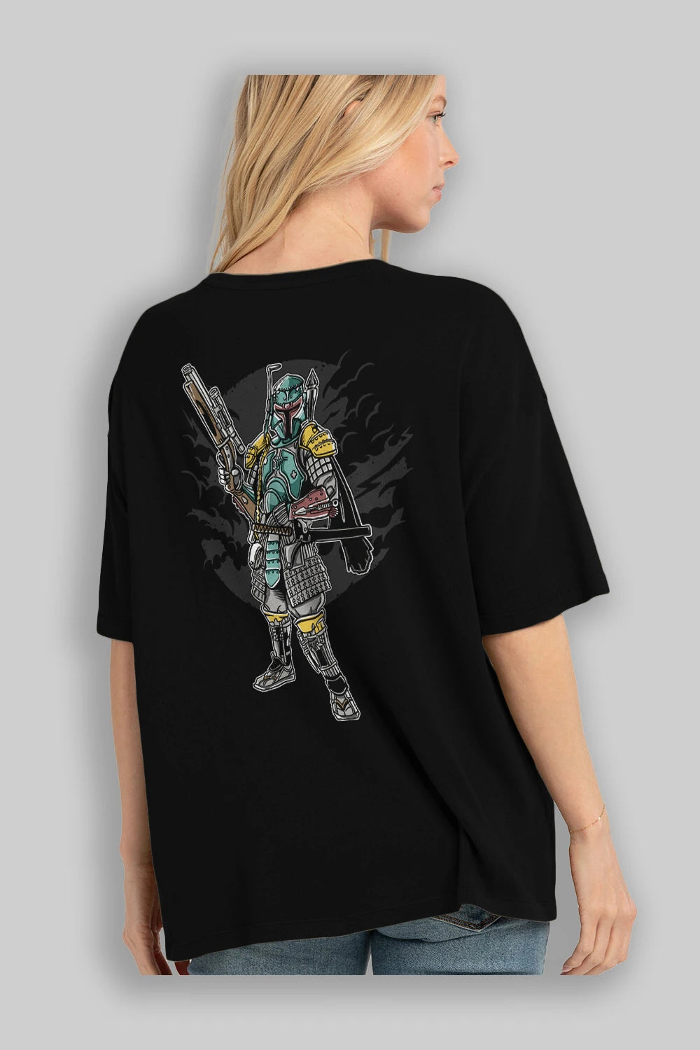 Ronin Hunter Arka Baskılı Oversize t-shirt Erkek Kadın Unisex %100 Pamuk