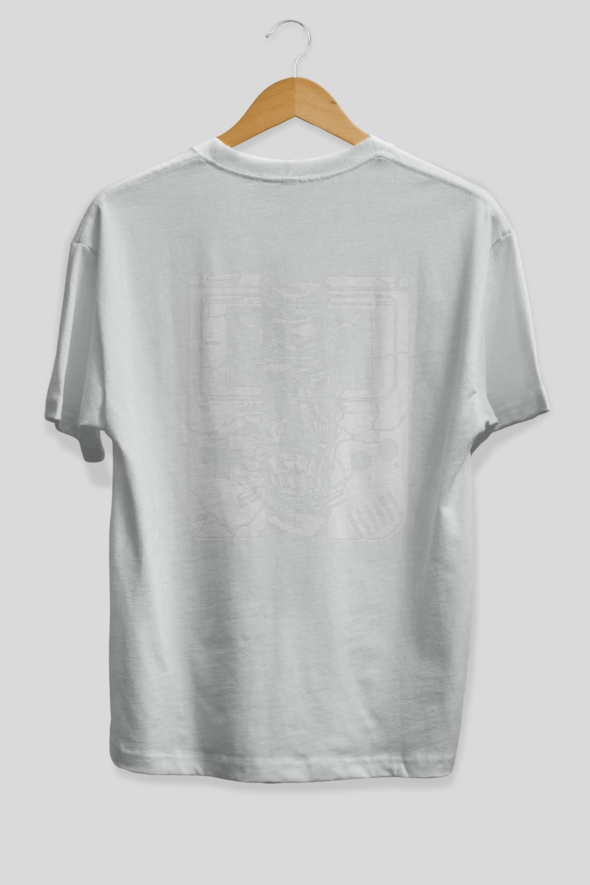 Gameboy Skull Arka Baskılı Oversize t-shirt Erkek Kadın Unisex %100 Pamuk
