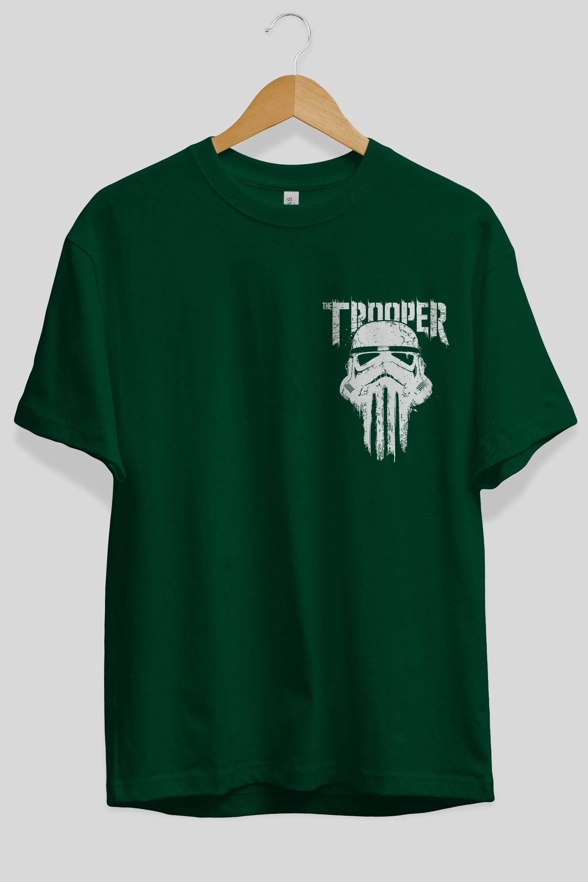 The Trooper Ön Sol Baskılı Oversize t-shirt Erkek Kadın Unisex %100 Pamuk Bisiklet Yaka tişort