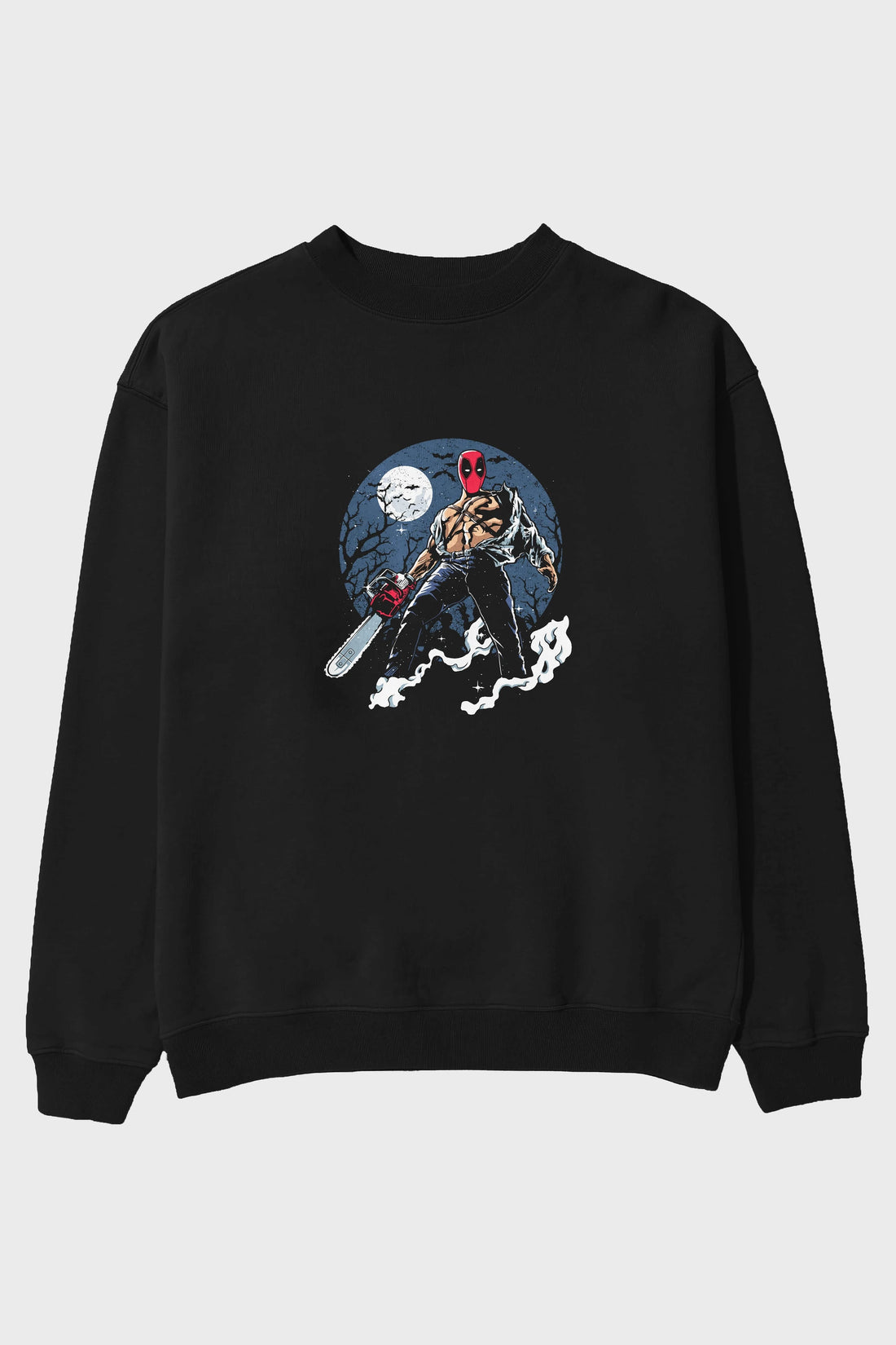 Evil Deadpool Ön Baskılı Oversize Sweatshirt Erkek Kadın Unisex