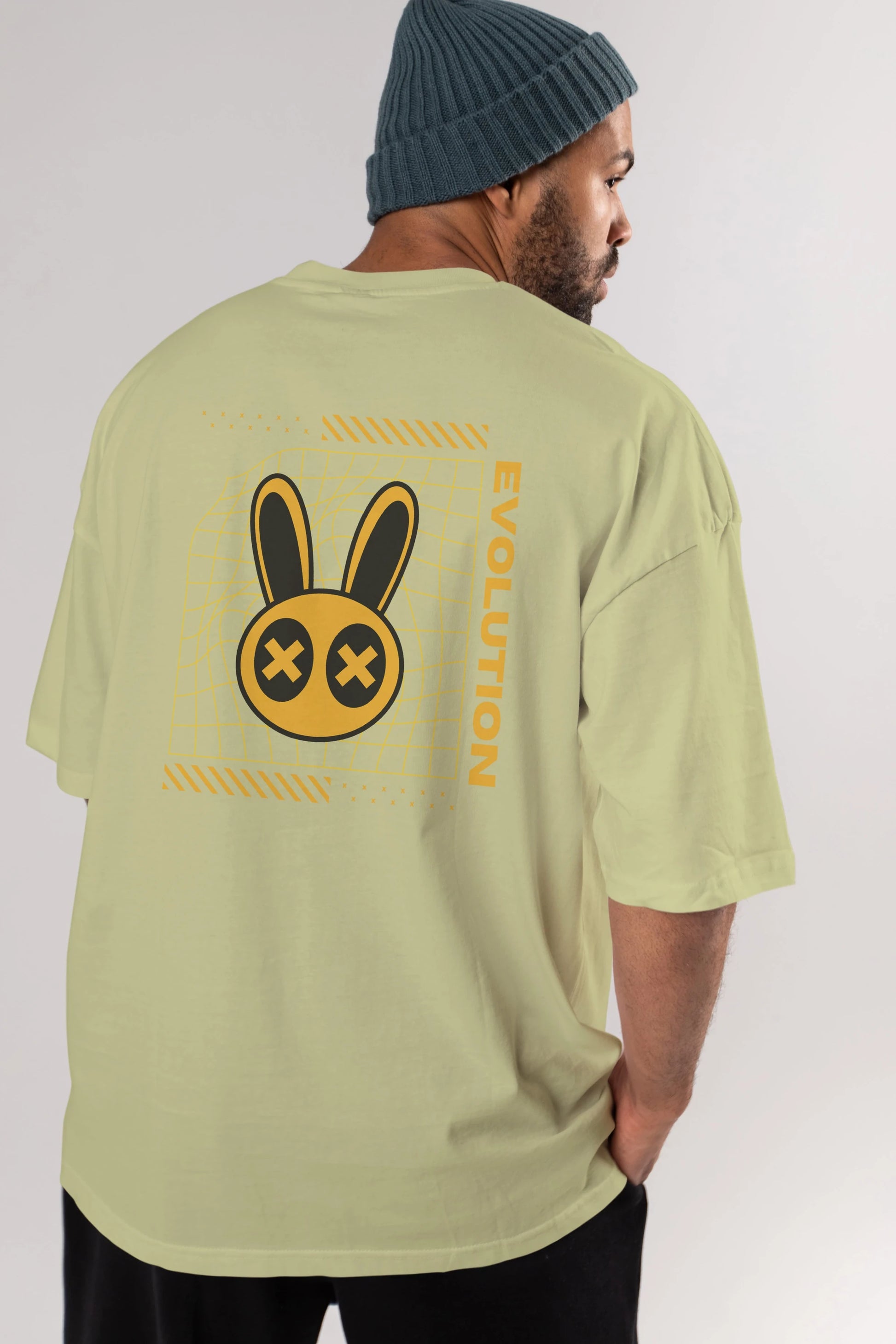 Evolution Yazılı Arka Baskılı Oversize t-shirt Erkek Kadın Unisex