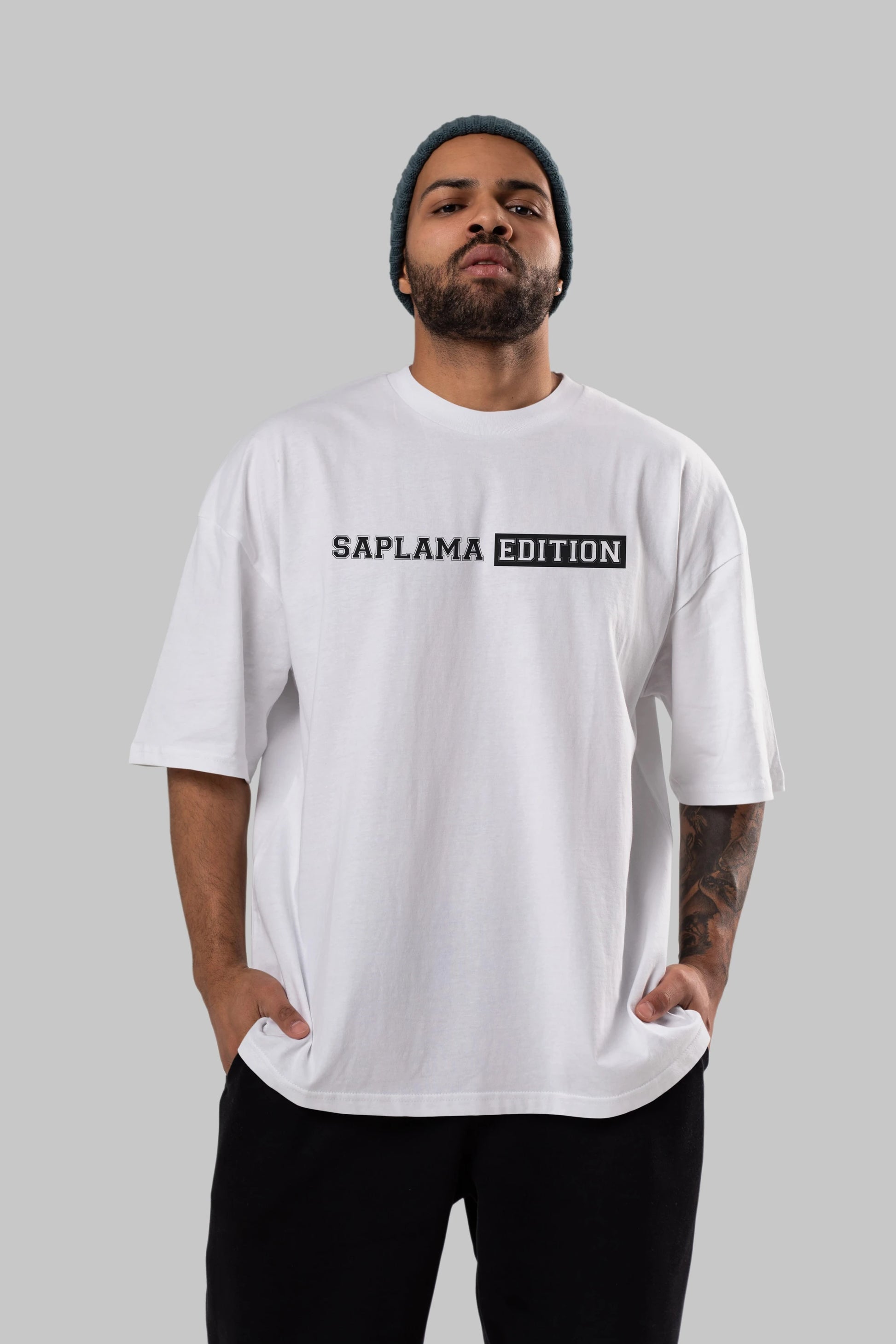Saplama Edition Ön Baskılı Oversize t-shirt %100 pamuk Erkek Kadın Unisex