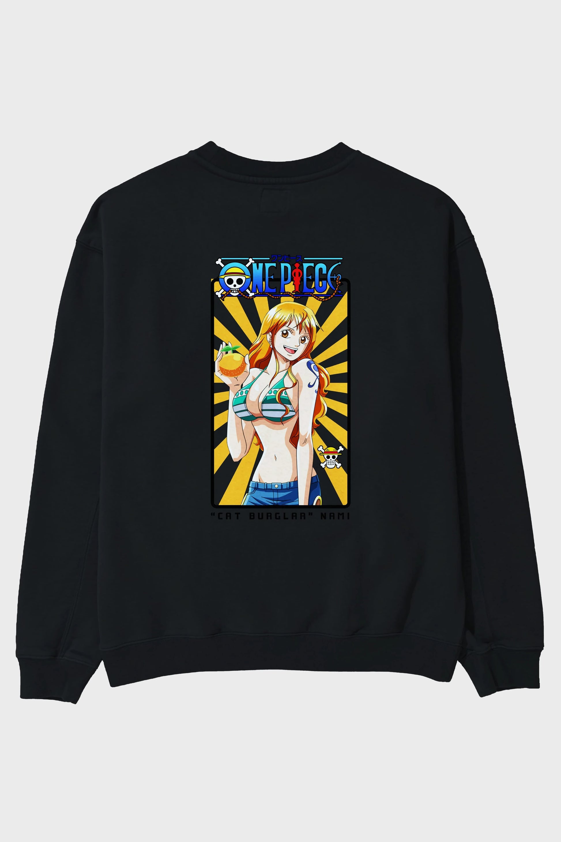 Nami Arka Baskılı Anime Oversize Sweatshirt Erkek Kadın Unisex