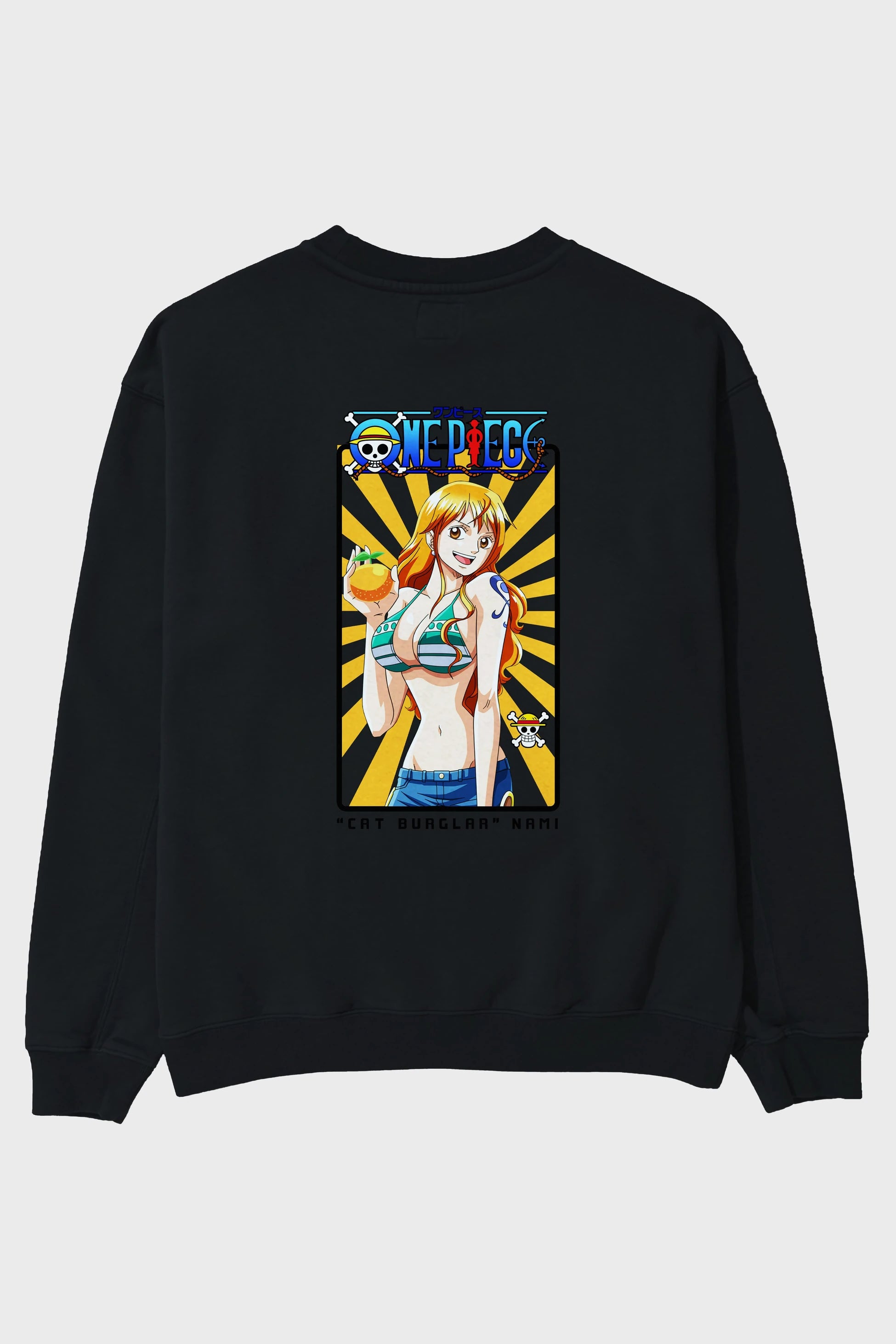 Nami Arka Baskılı Anime Oversize Sweatshirt Erkek Kadın Unisex