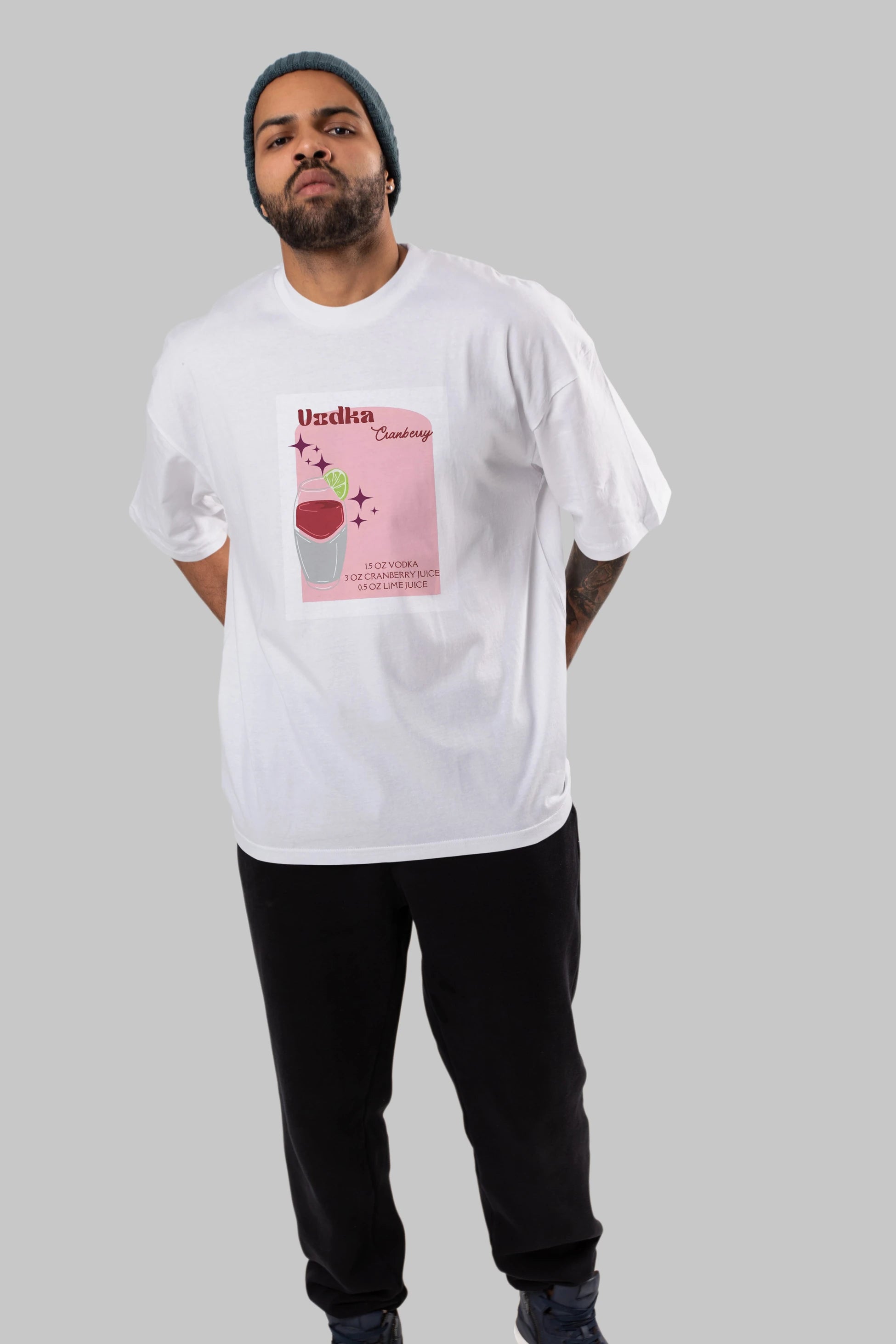 Vodka Cranberry 2 Ön Baskılı Oversize t-shirt Erkek Kadın Unisex %100 Pamuk Bisiklet Yaka tişort