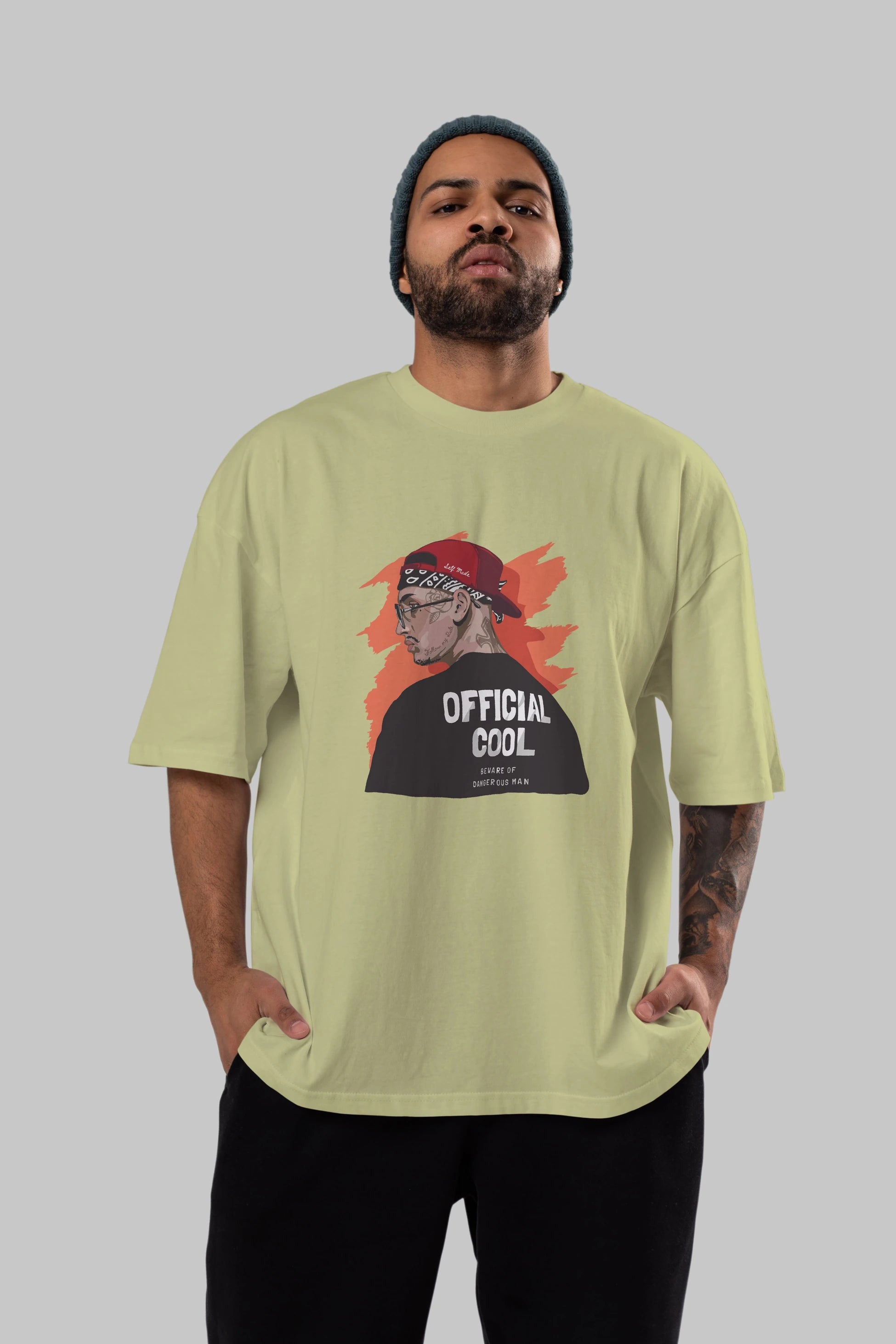 Official Cool Ön Baskılı Oversize t-shirt Erkek Kadın Unisex