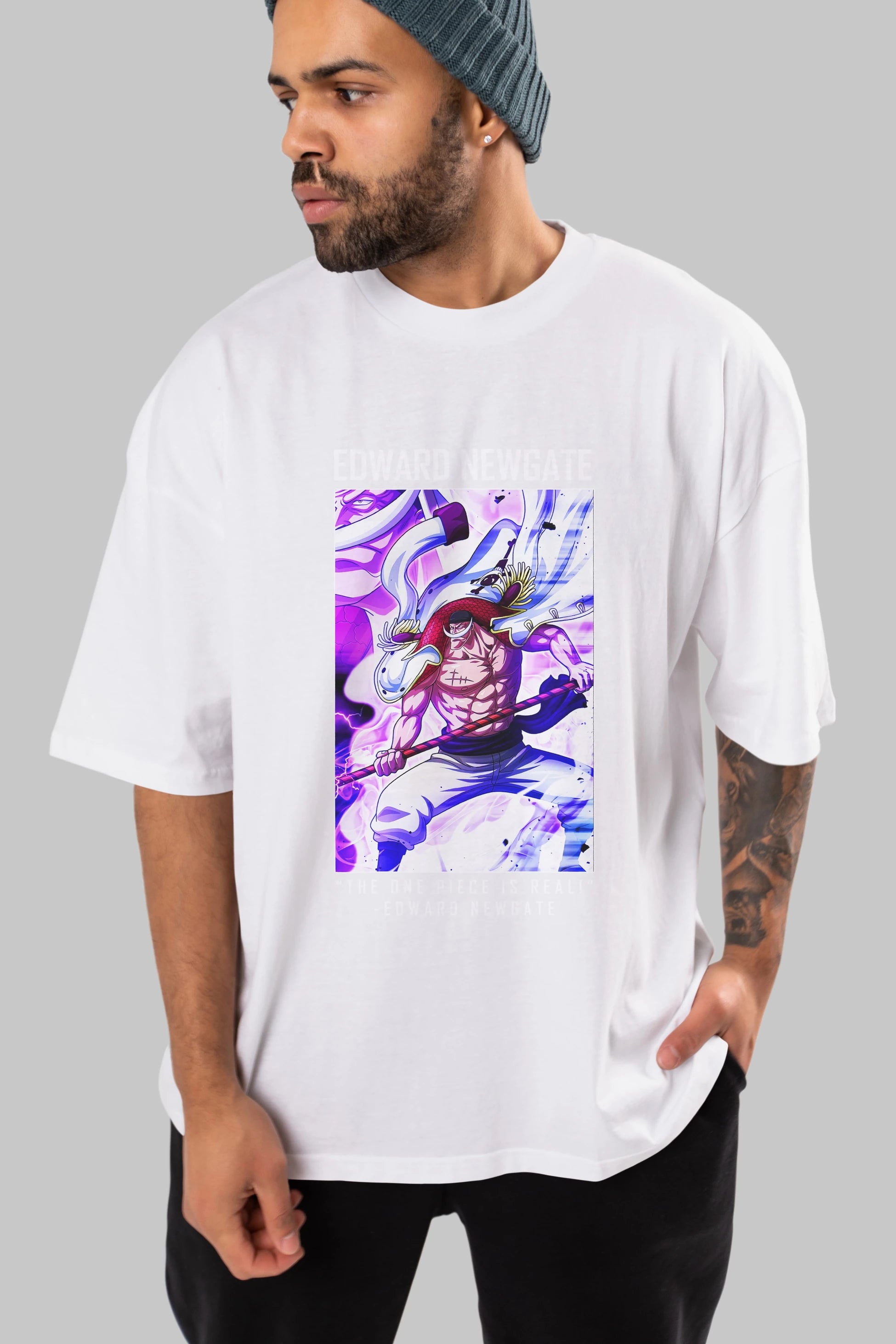 Edward Newgate Anime Ön Baskılı Oversize t-shirt Erkek Kadın Unisex