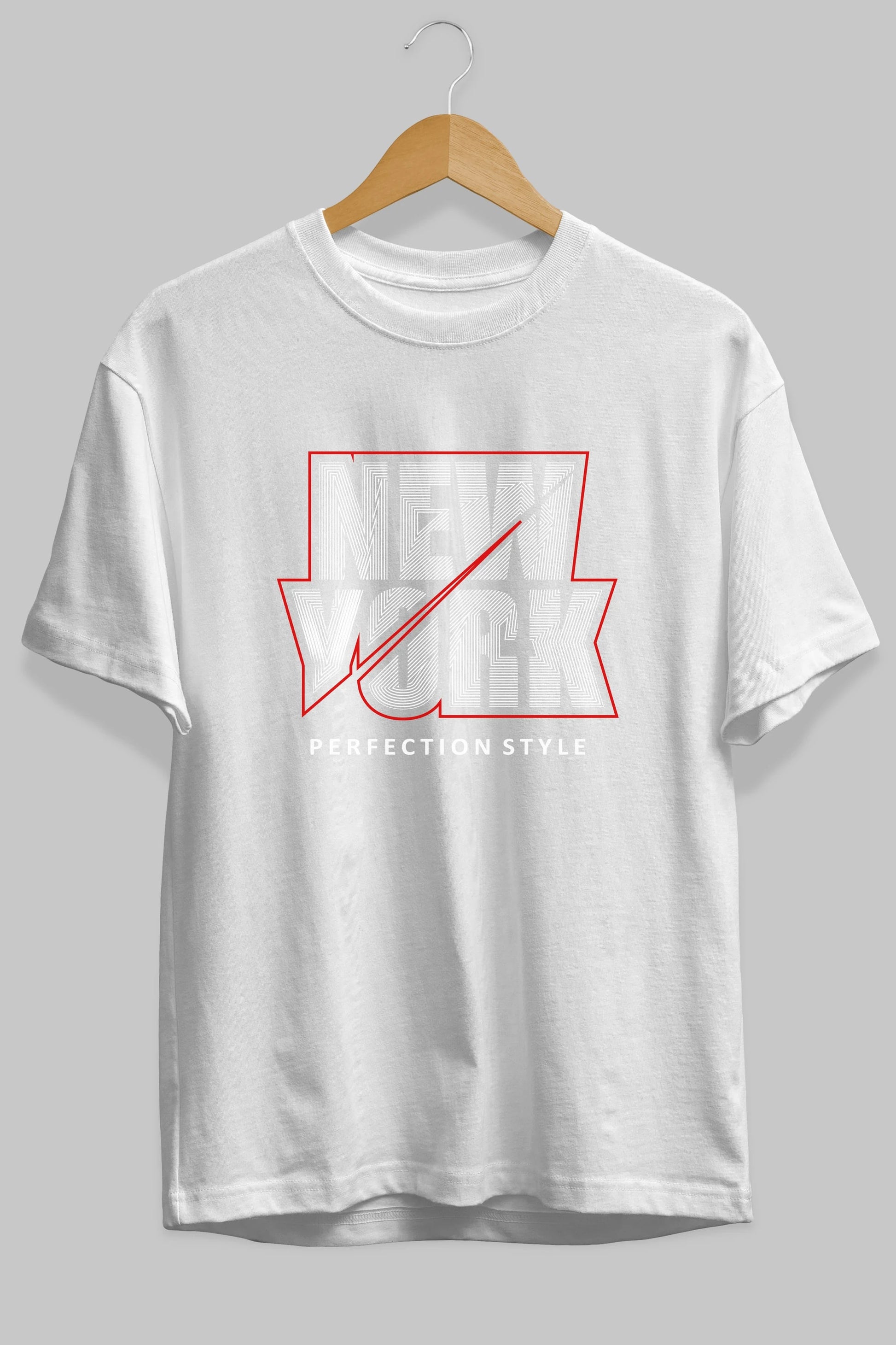 New York Perfection Style Ön Baskılı Oversize t-shirt Erkek Kadın Unisex