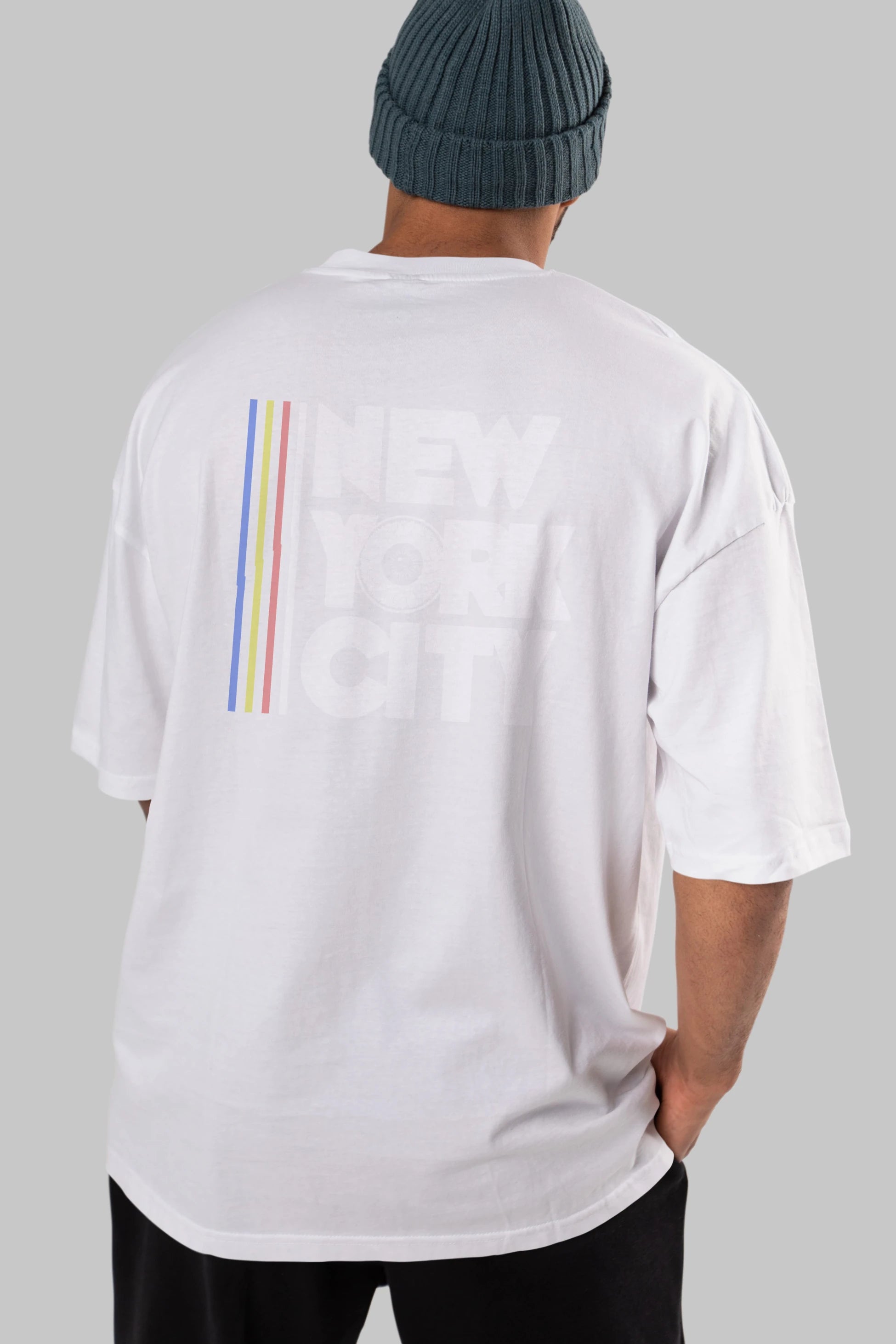 New York City Style Arka Baskılı Oversize t-shirt Erkek Kadın Unisex