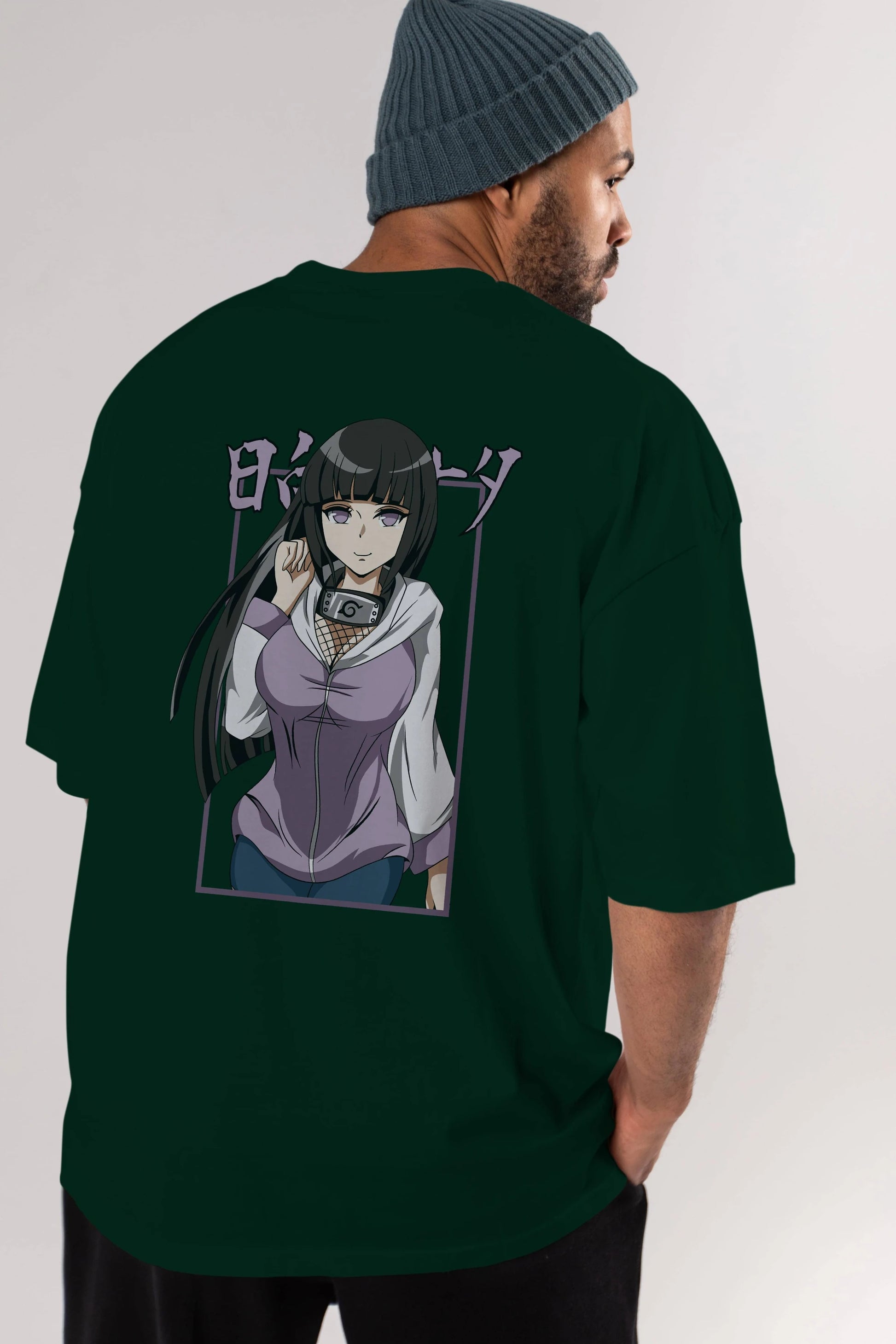 Hinata NARUTO Anime Arka Baskılı Oversize t-shirt Erkek Kadın Unisex