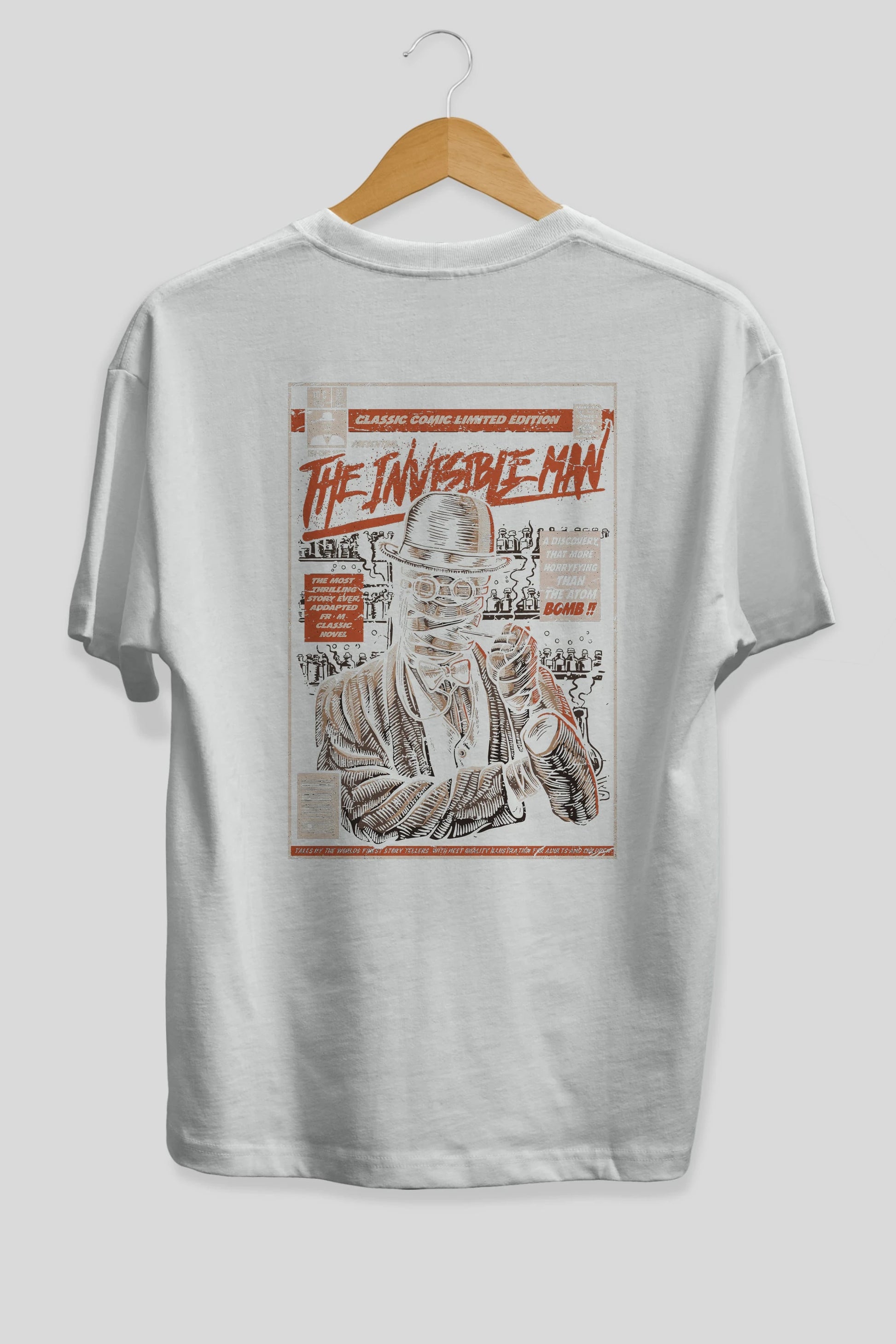 The Invisible Man Arka Baskılı Oversize t-shirt Erkek Kadın Unisex %100 Pamuk
