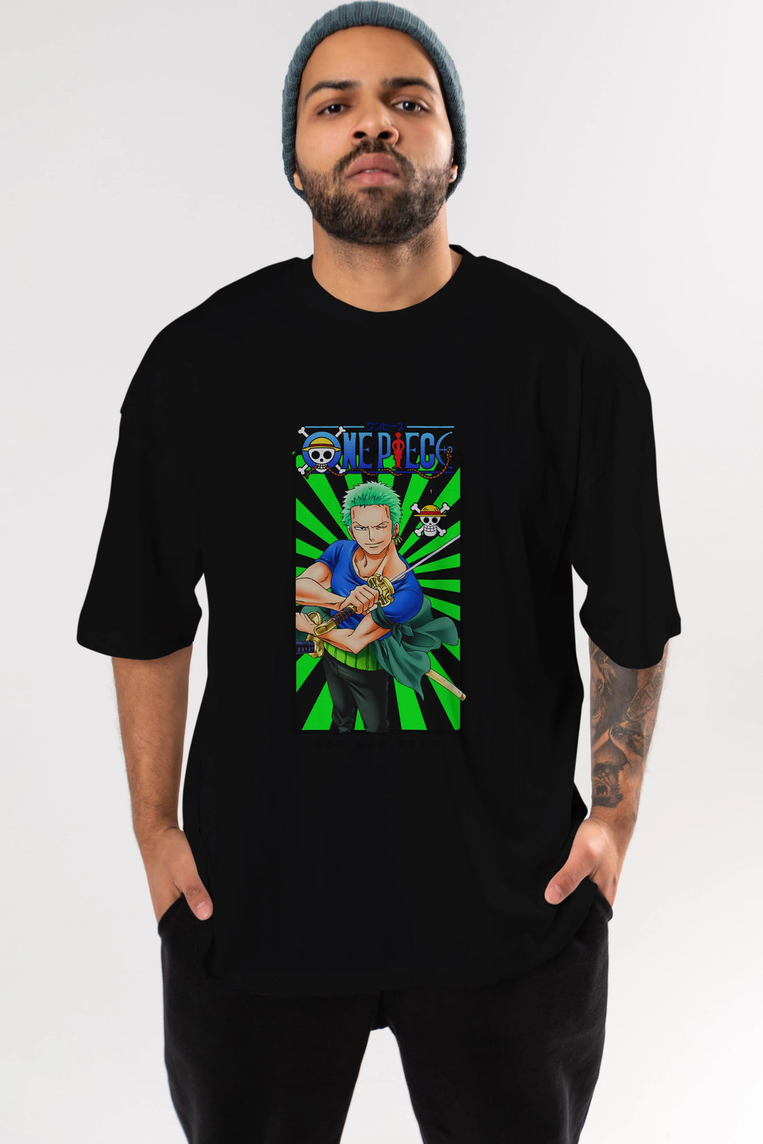 Roronoa Zoro 6 Anime Ön Baskılı Oversize t-shirt Erkek Kadın Unisex