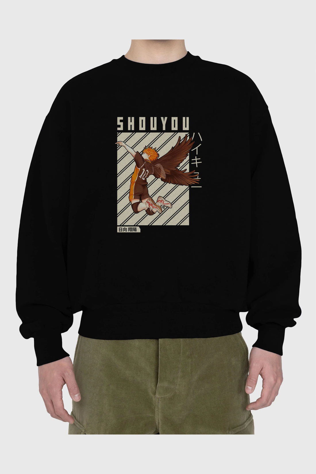 Shouyou Hinata 3 Anime Ön Baskılı Oversize Sweatshirt Erkek Kadın Unisex
