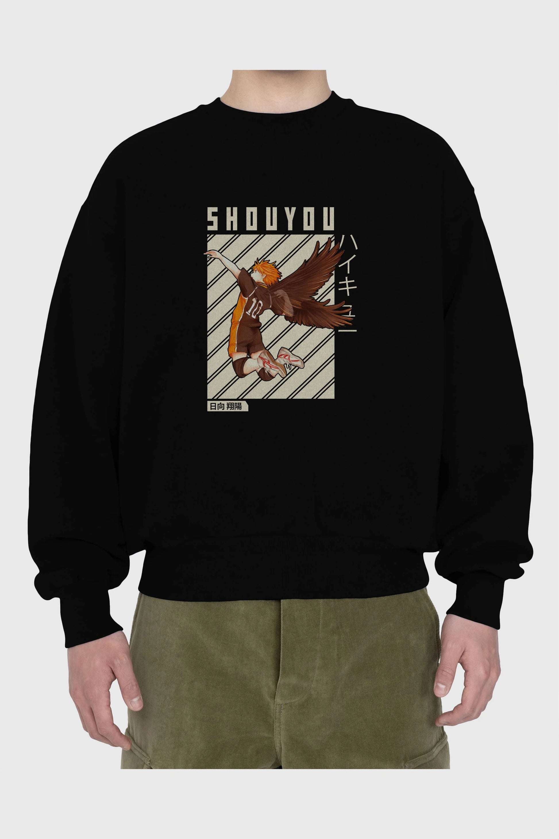 Shouyou Hinata 3 Anime Ön Baskılı Oversize Sweatshirt Erkek Kadın Unisex