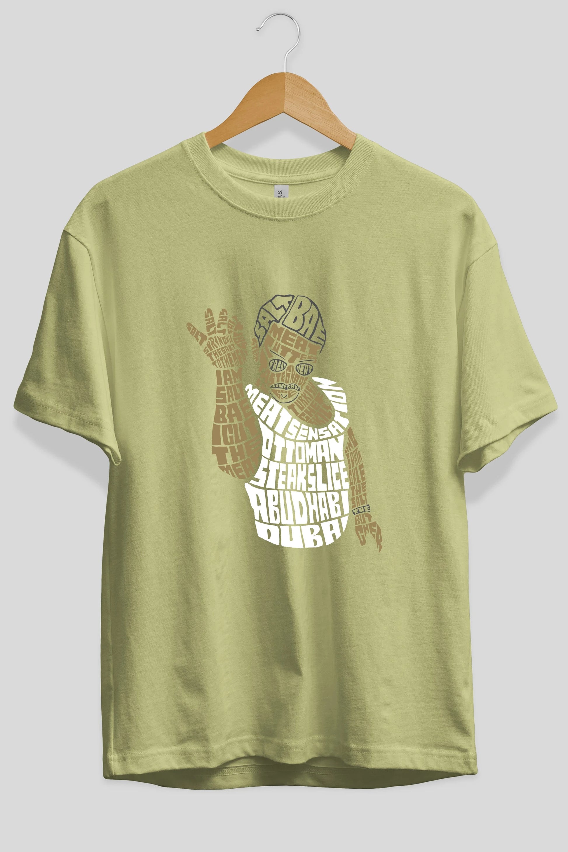 Salt Bae Ön Baskılı Oversize t-shirt %100 pamuk Erkek Kadın Unisex