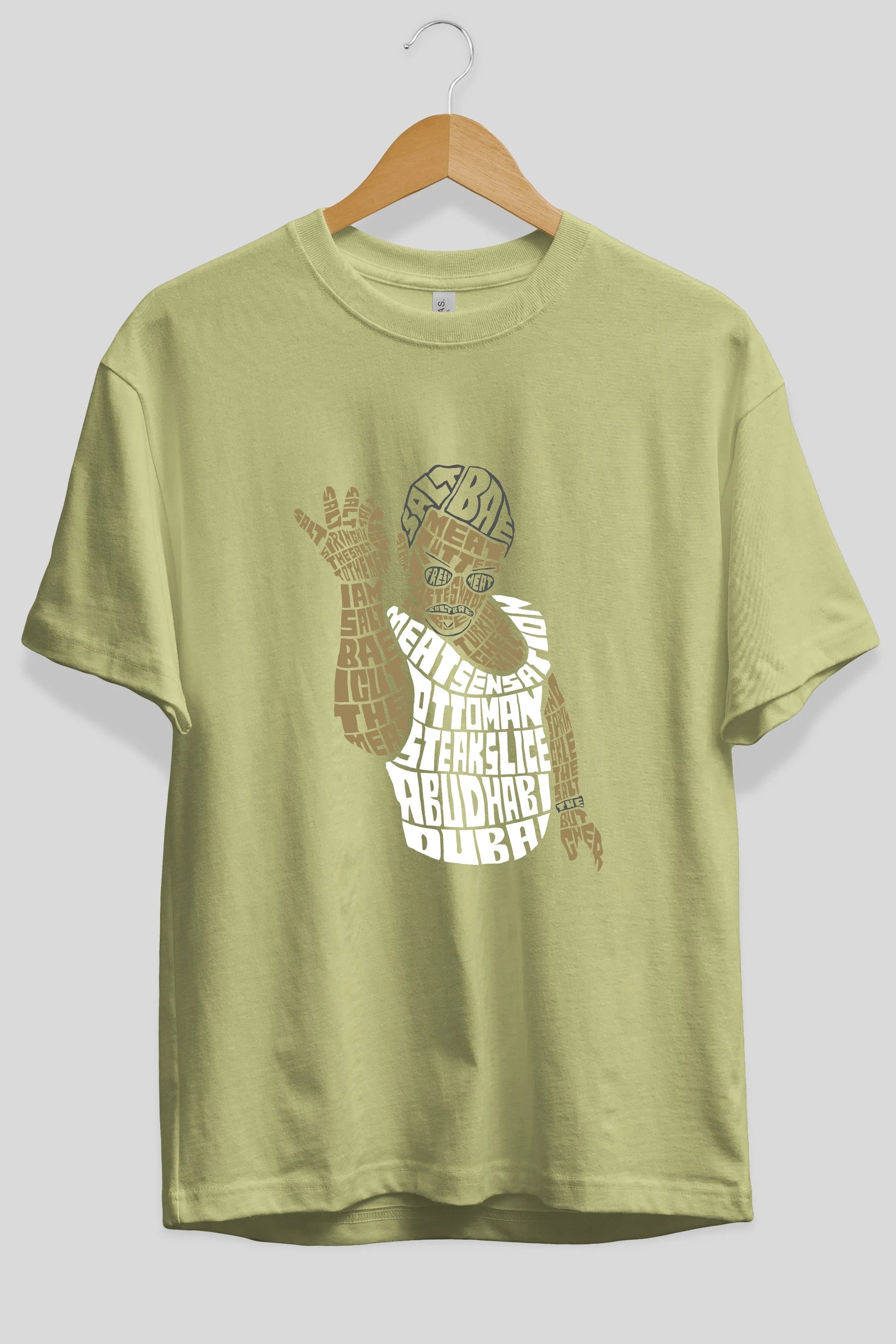 Salt Bae Ön Baskılı Oversize t-shirt %100 pamuk Erkek Kadın Unisex