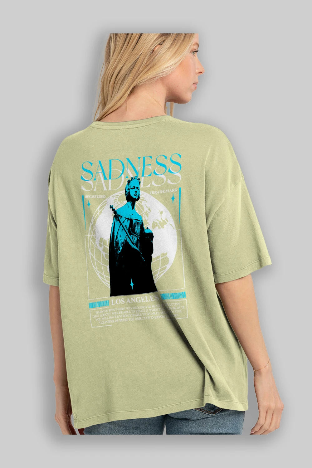 Sadness Los Angeles Arka Baskılı Oversize t-shirt Erkek Kadın Unisex