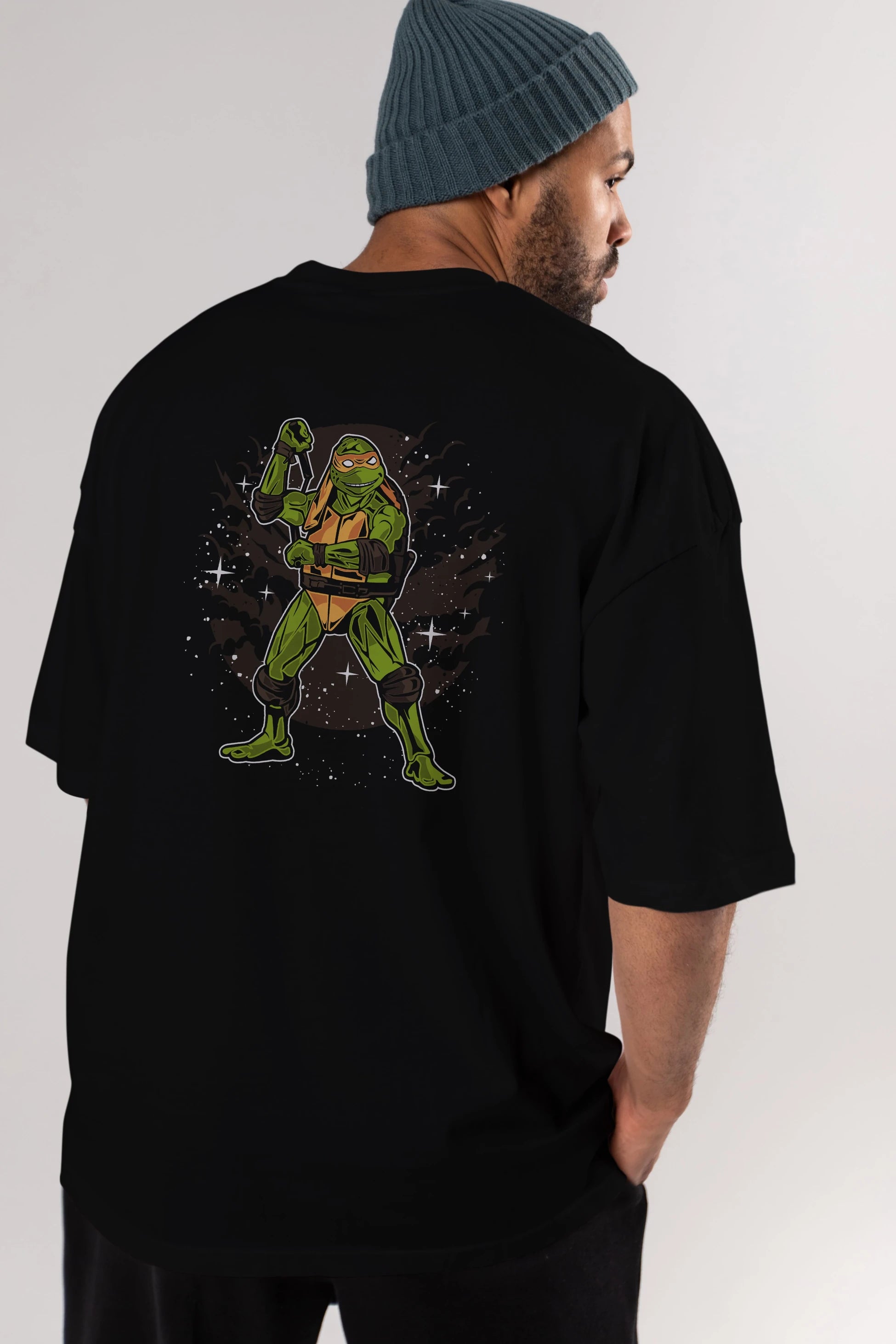 TURTLES Arka Baskılı Oversize t-shirt Erkek Kadın Unisex %100 Pamuk