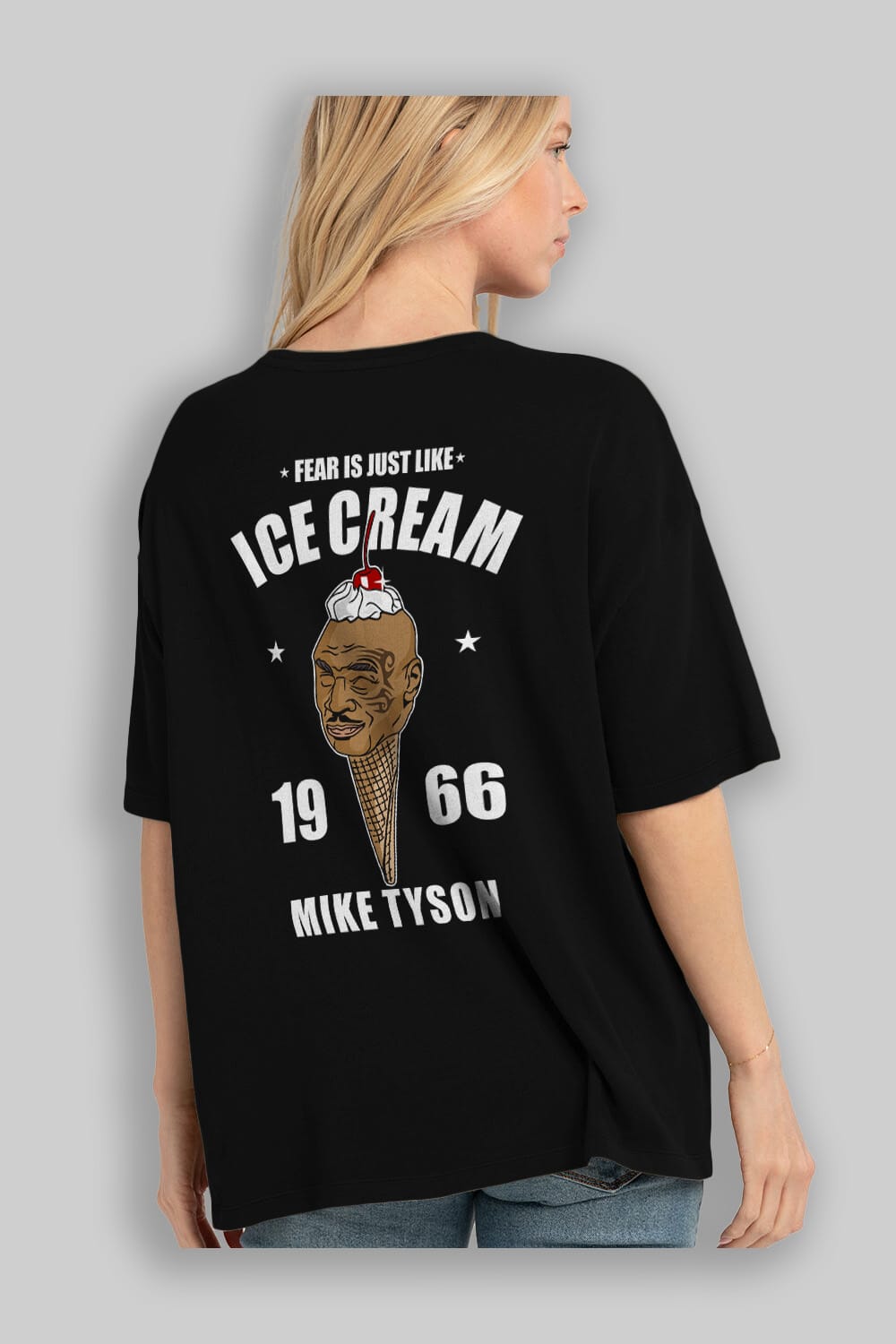 Tyson Ice Cream Arka Baskılı Oversize t-shirt Erkek Kadın Unisex %100 Pamuk tişort