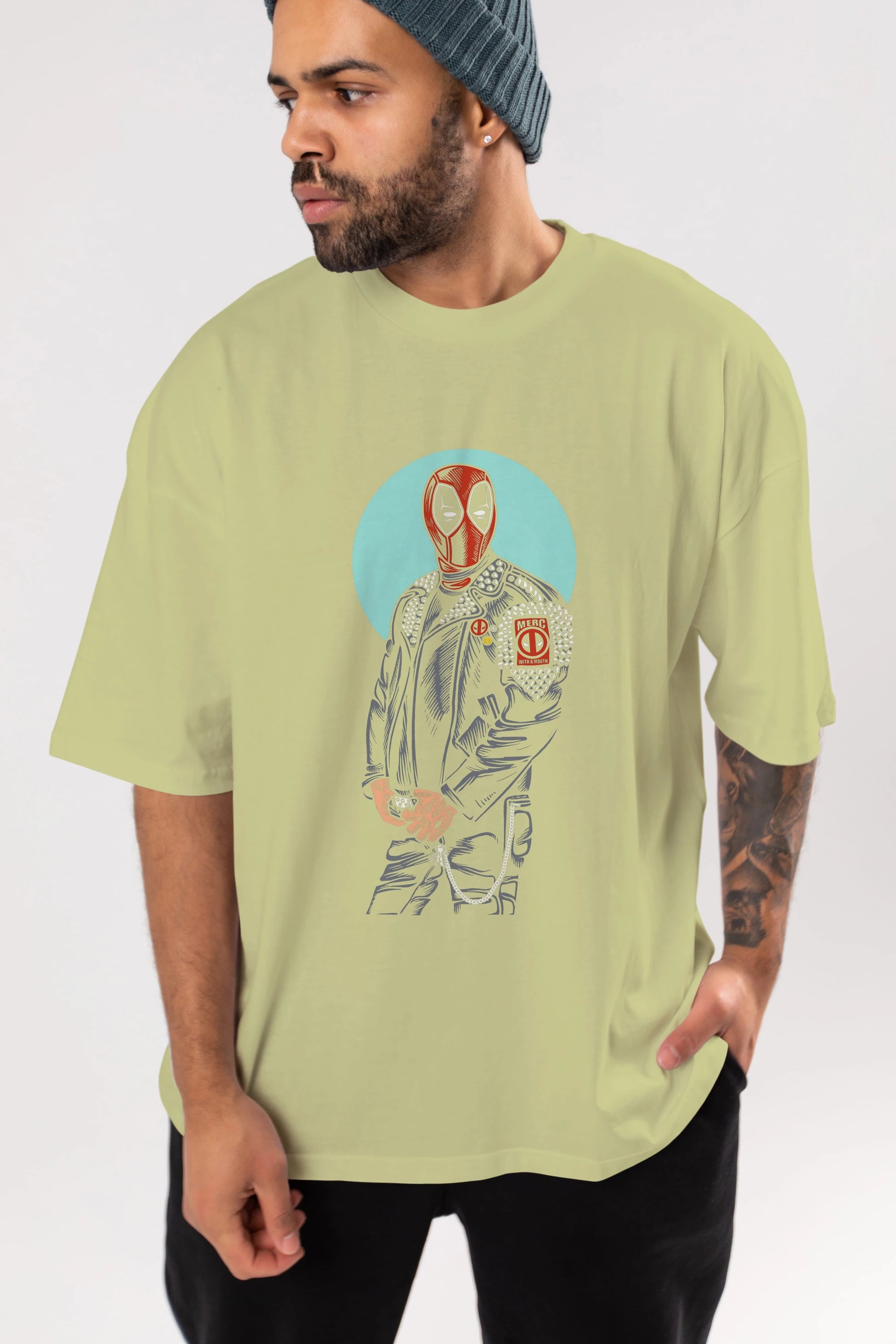 Rebeliion Mercenary Ön Baskılı Oversize t-shirt Erkek Kadın Unisex %100 Pamuk tişort