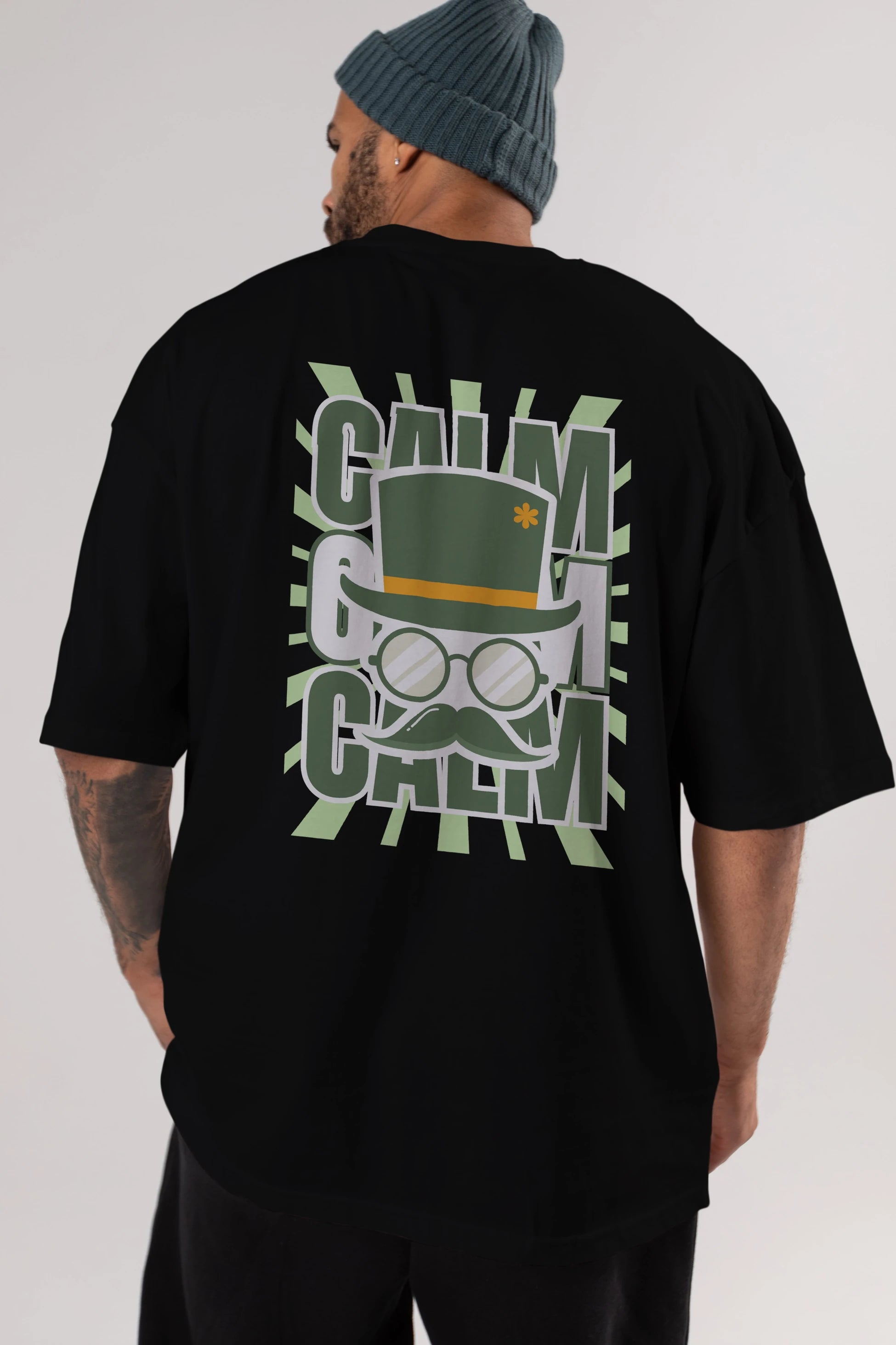 Calm Yazılı Arka Baskılı Oversize t-shirt Erkek Kadın Unisex