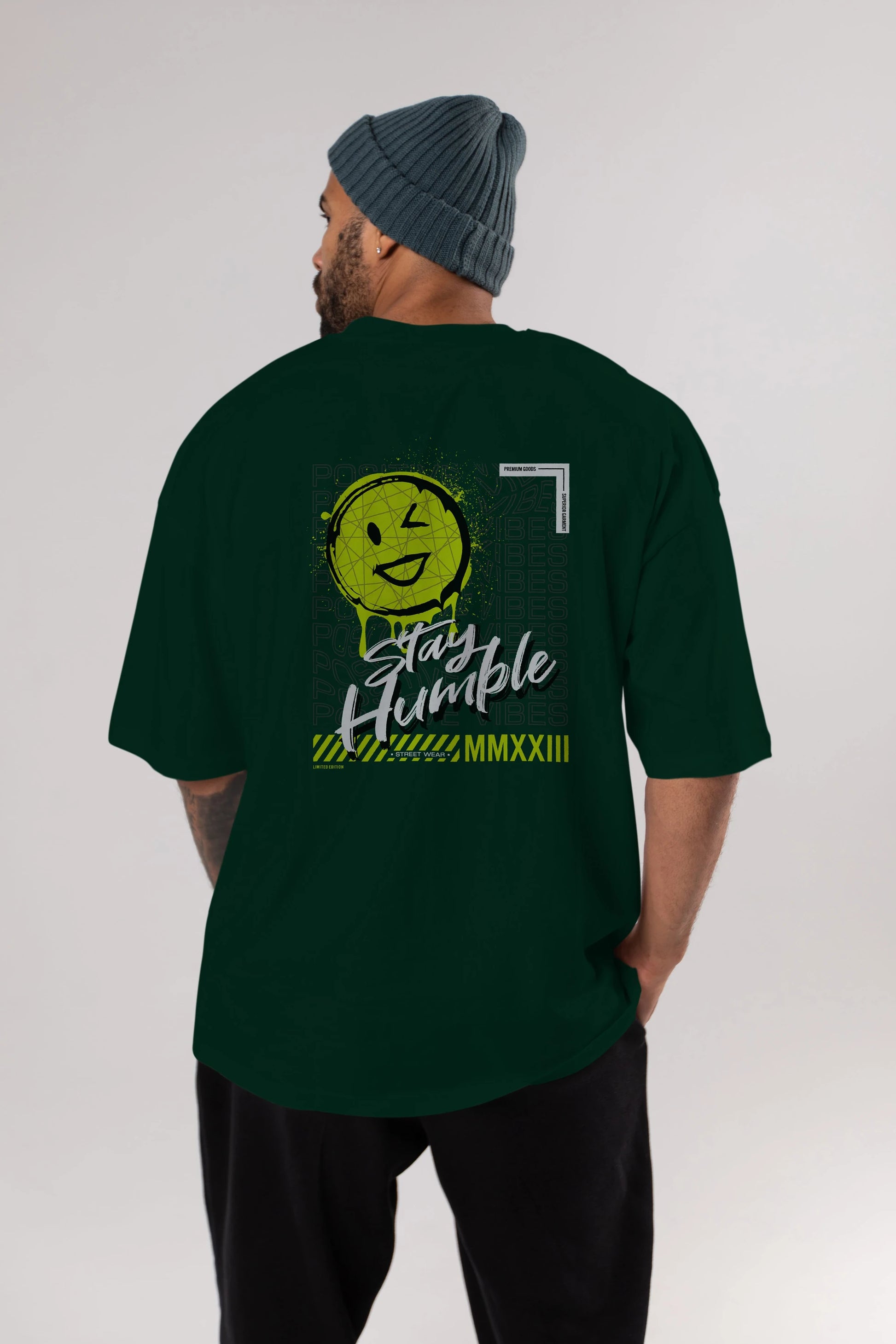 Stay Humble Arka Baskılı Oversize t-shirt Erkek Kadın Unisex