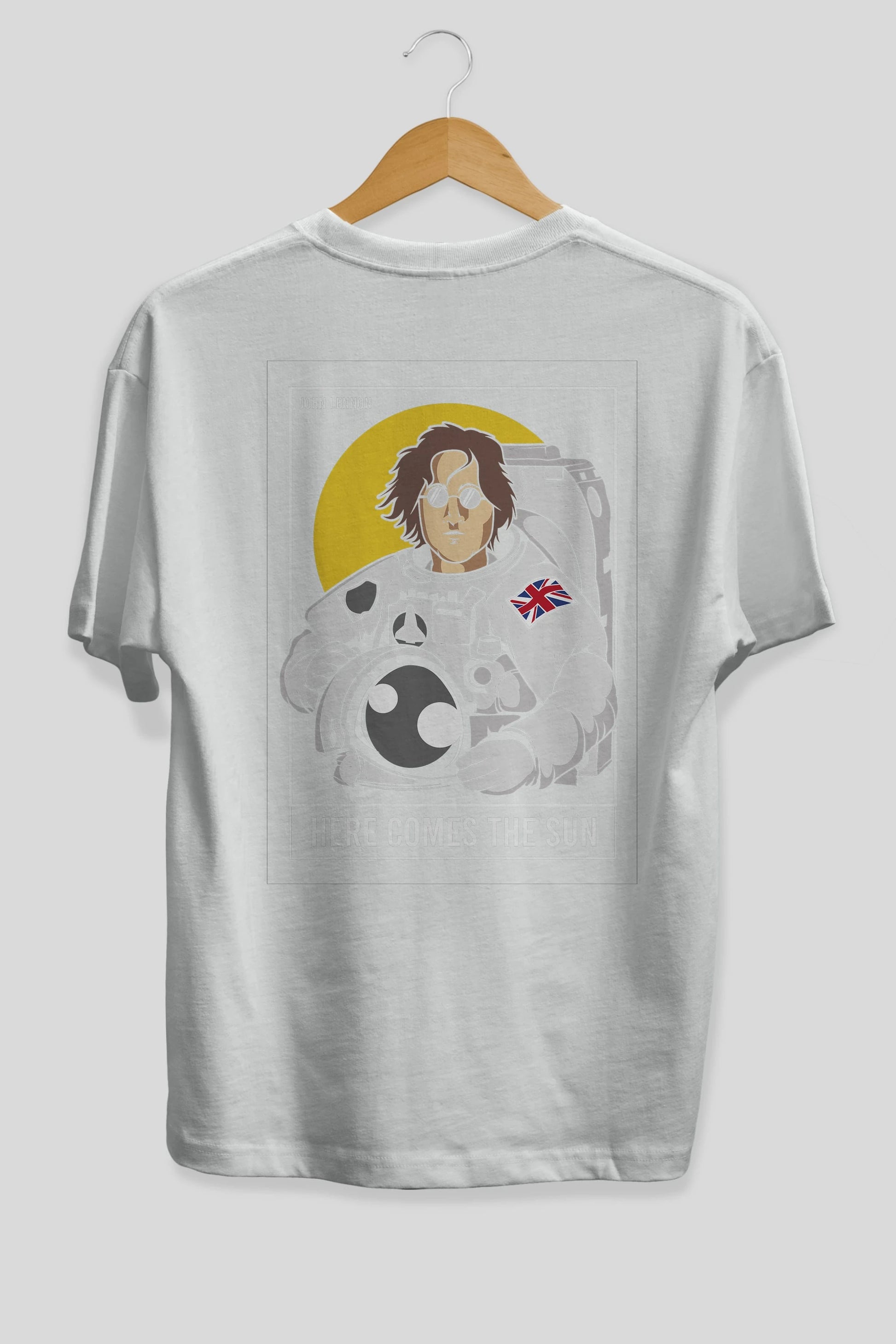 John Lennon Astronot Arka Baskılı Oversize t-shirt Erkek Kadın Unisex %100 Pamuk tişort