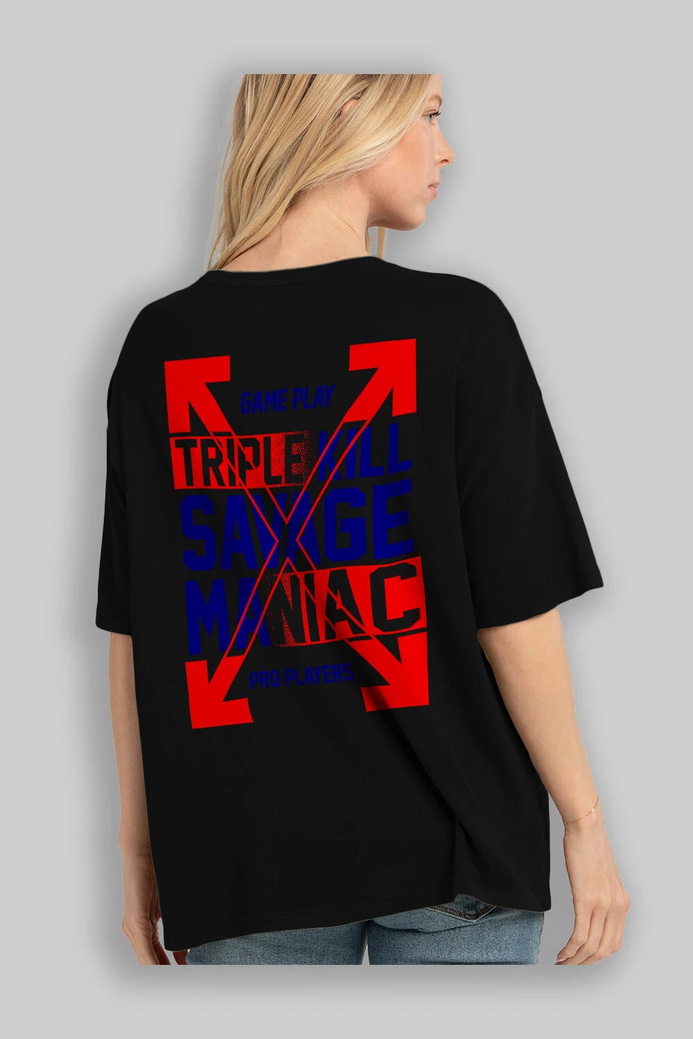 Kill Savage Arka Baskılı Oversize t-shirt Erkek Kadın Unisex