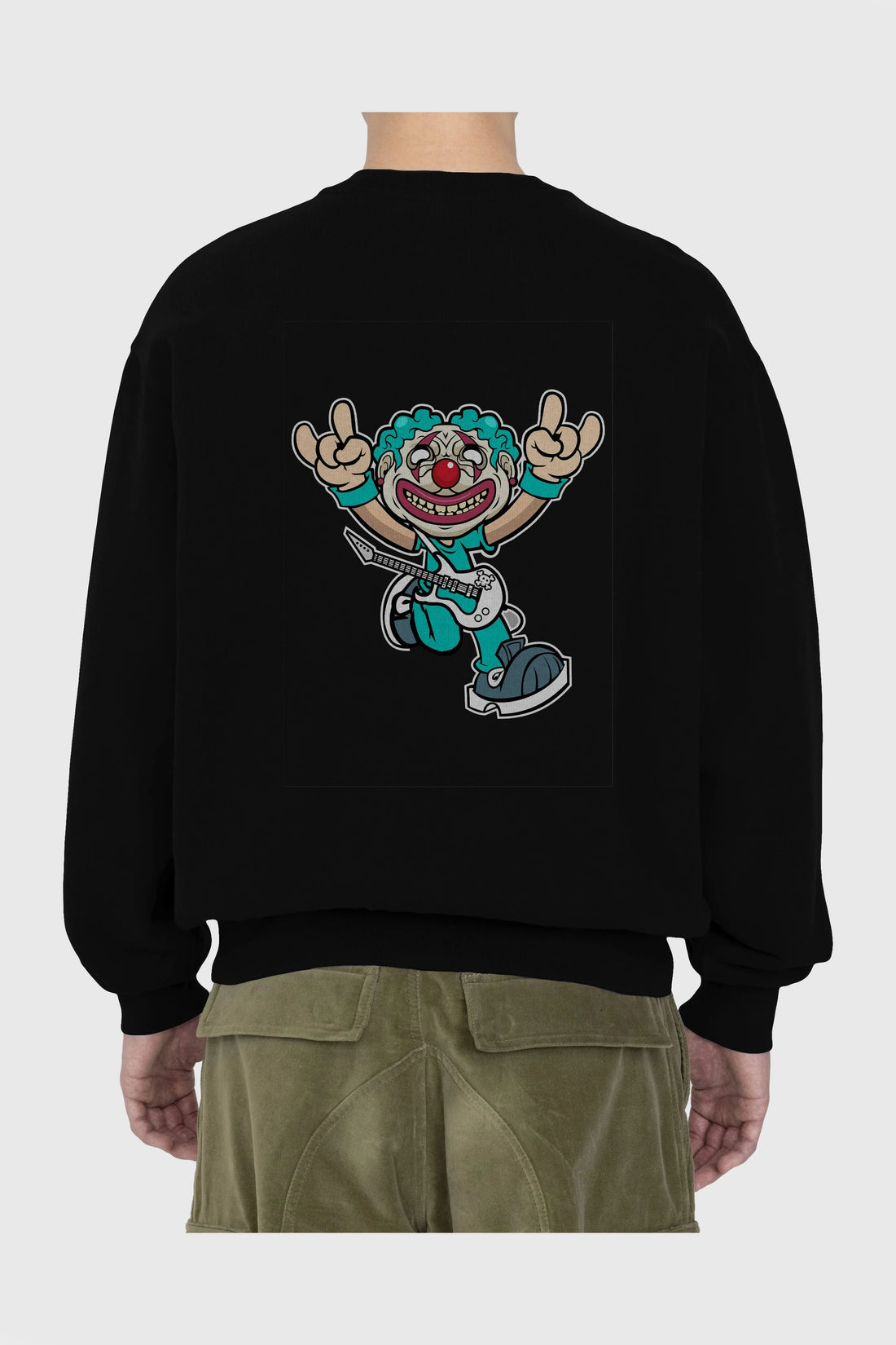 Clown Punk Arka Baskılı Oversize Sweatshirt Erkek Kadın Unisex