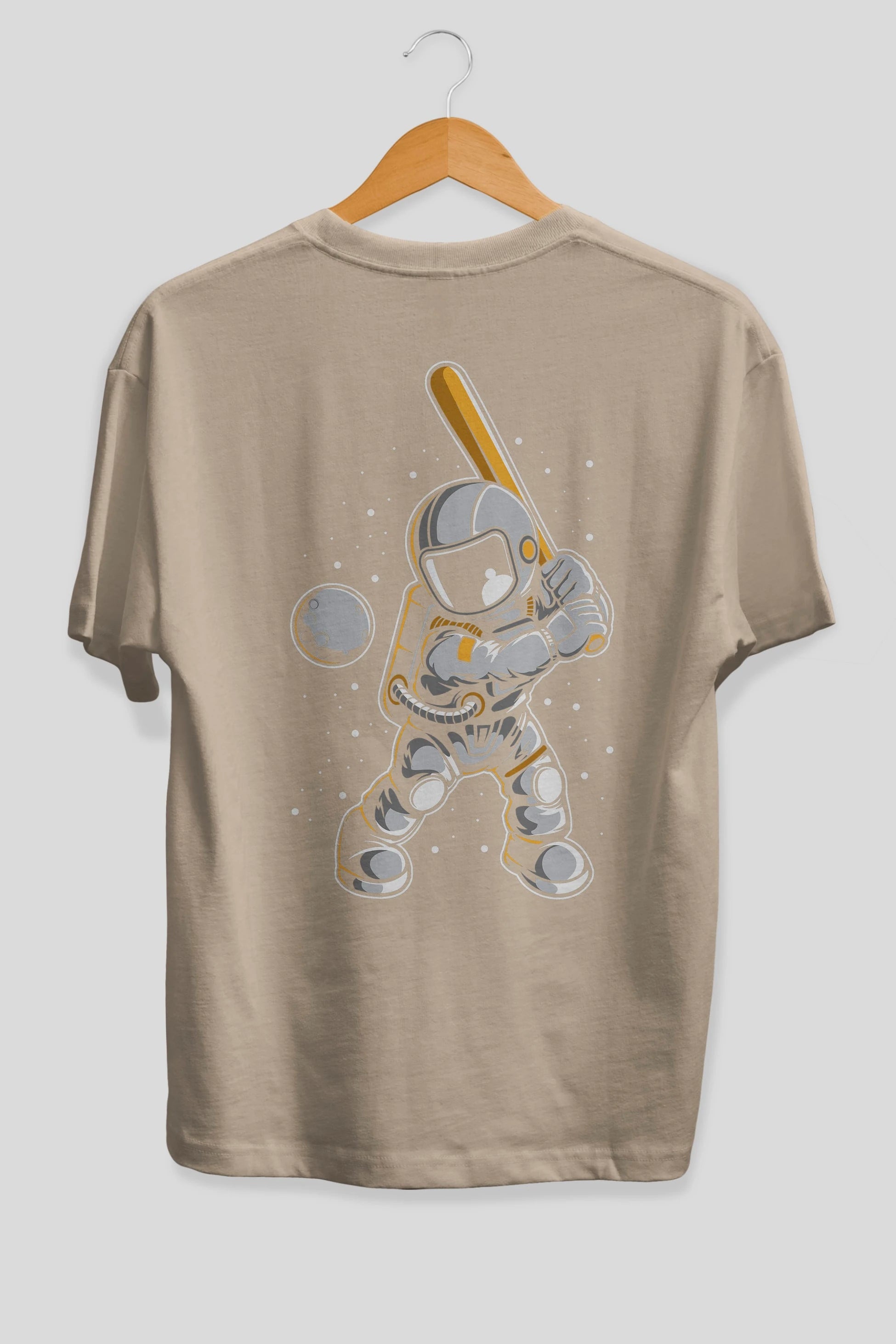 Astronaut Baseball Arka Baskılı Oversize t-shirt Erkek Kadın Unisex