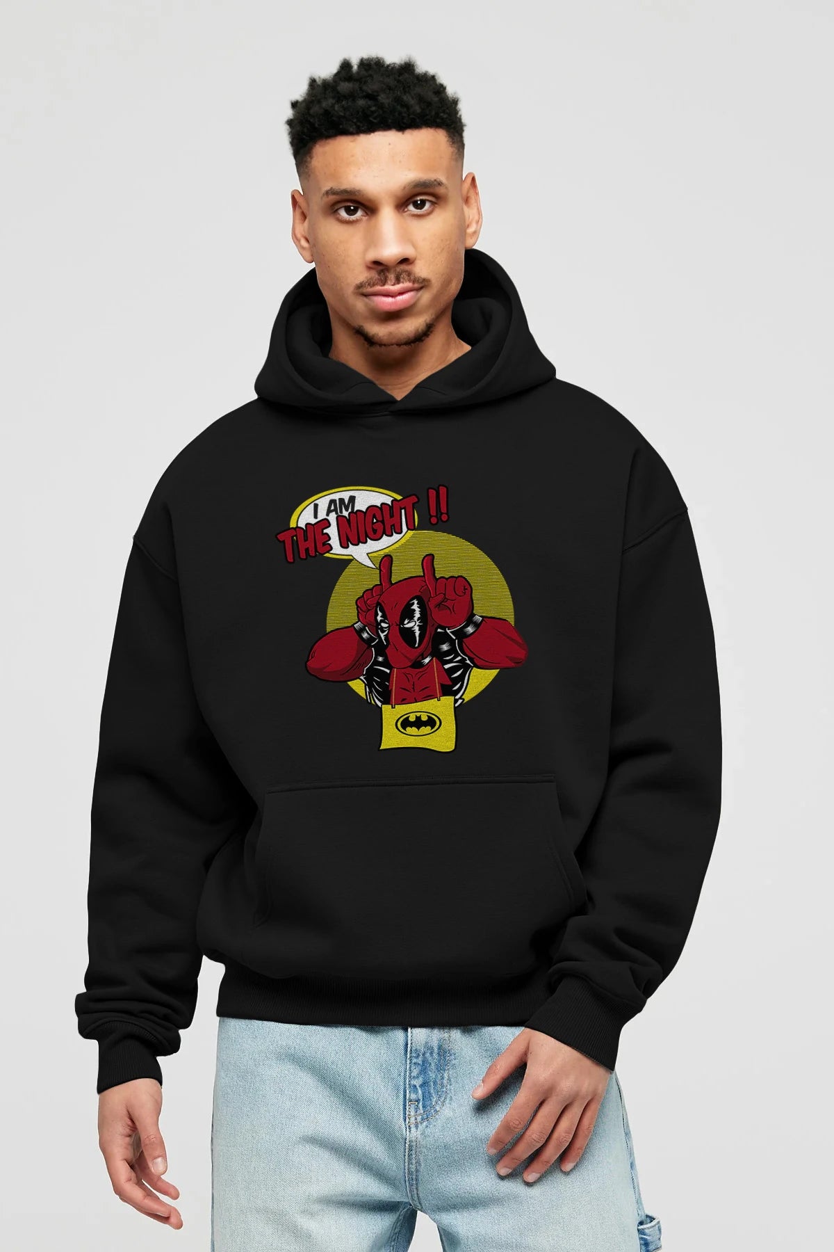 Deadpool (1) Ön Baskılı Hoodie Oversize Kapüşonlu Sweatshirt Erkek Kadın Unisex