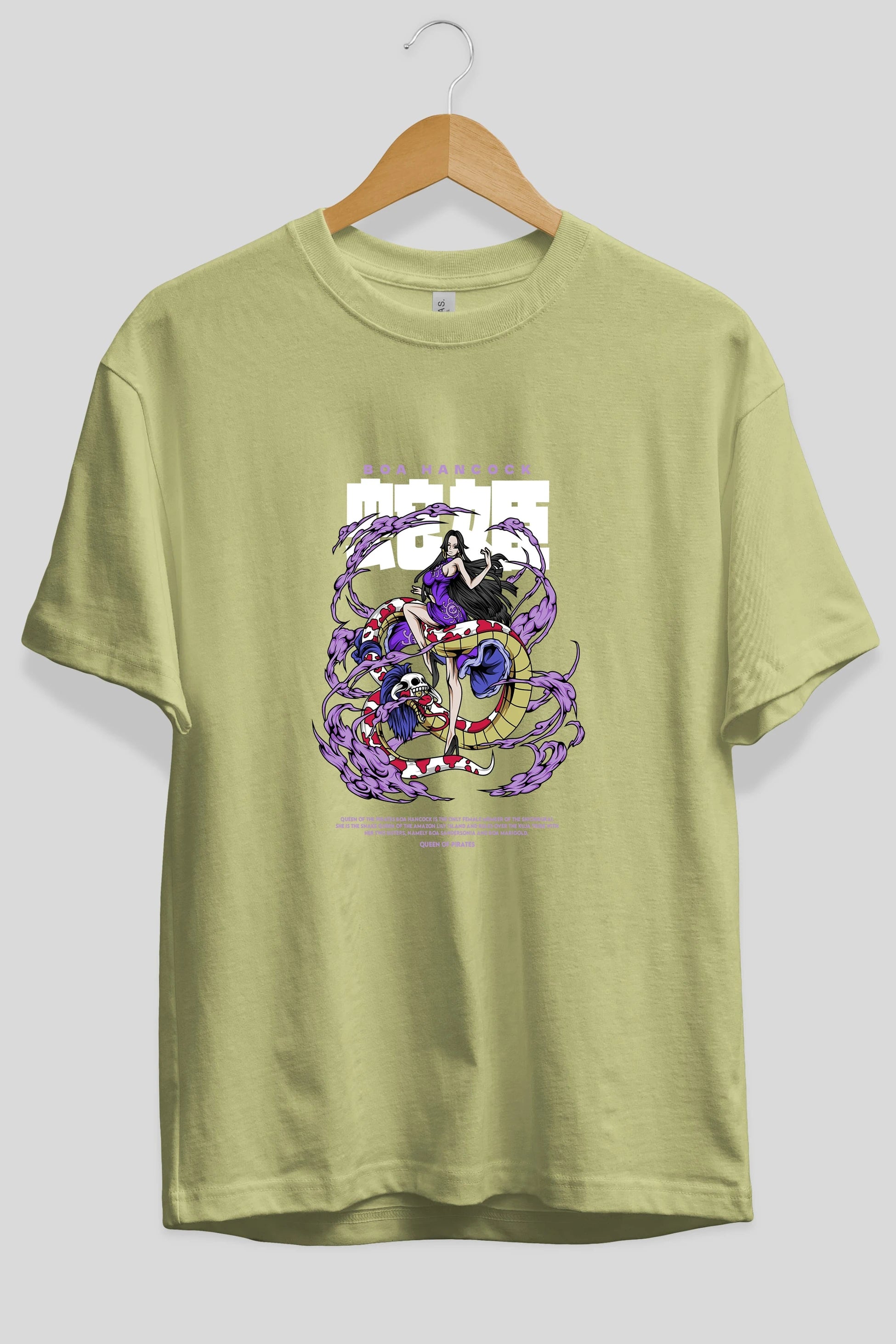 Boa Hancock Anime Ön Baskılı Oversize t-shirt %100 pamuk Erkek Kadın Unisex