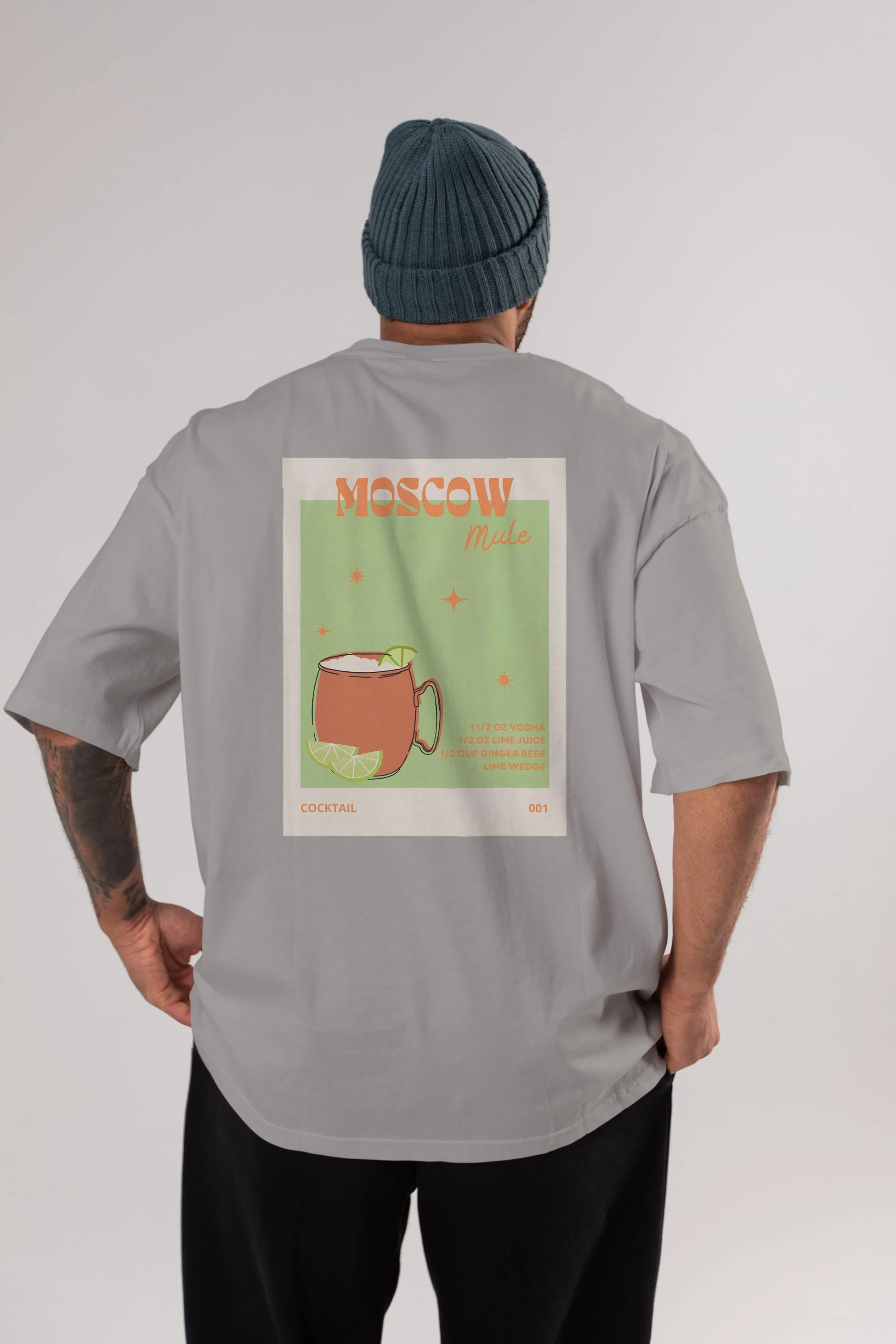 Moscow Mule 2 Arka Baskılı Oversize t-shirt Erkek Kadın Unisex %100 Pamuk Bisiklet Yaka tişort