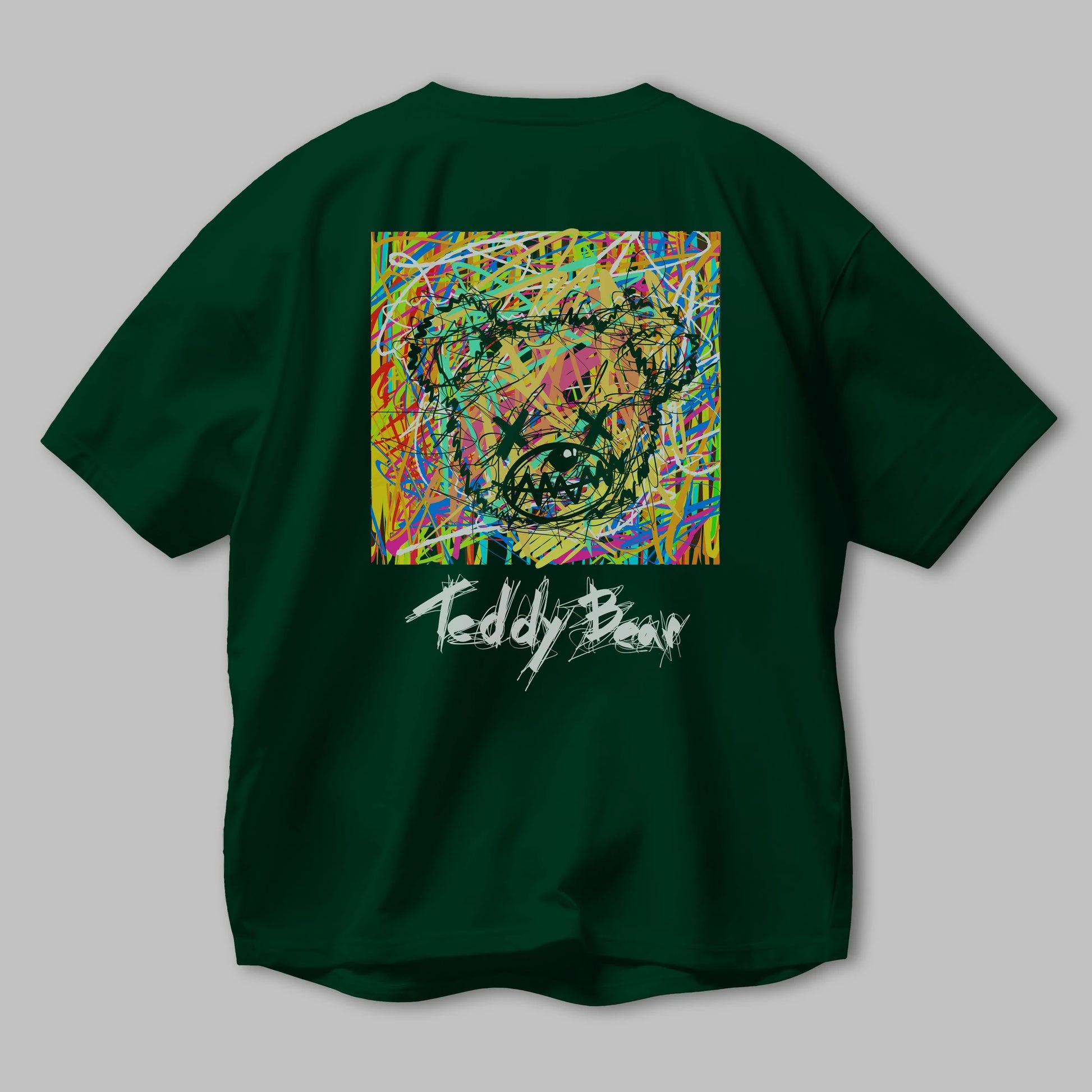Teddy Bear 3 Arka Baskılı Oversize t-shirt Erkek Kadın Unisex