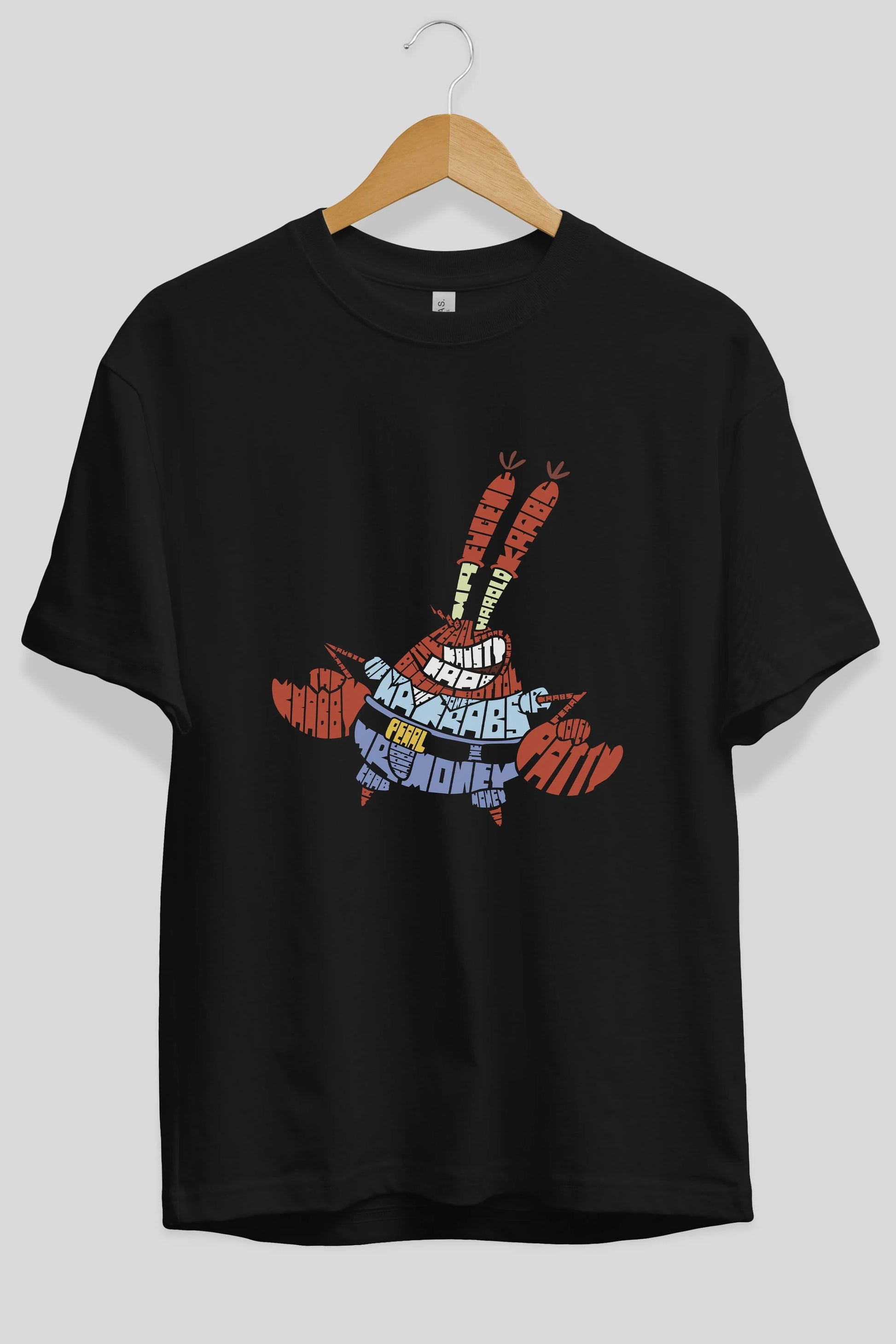 Mr Krabs Ön Baskılı Oversize t-shirt %100 pamuk Erkek Kadın Unisex