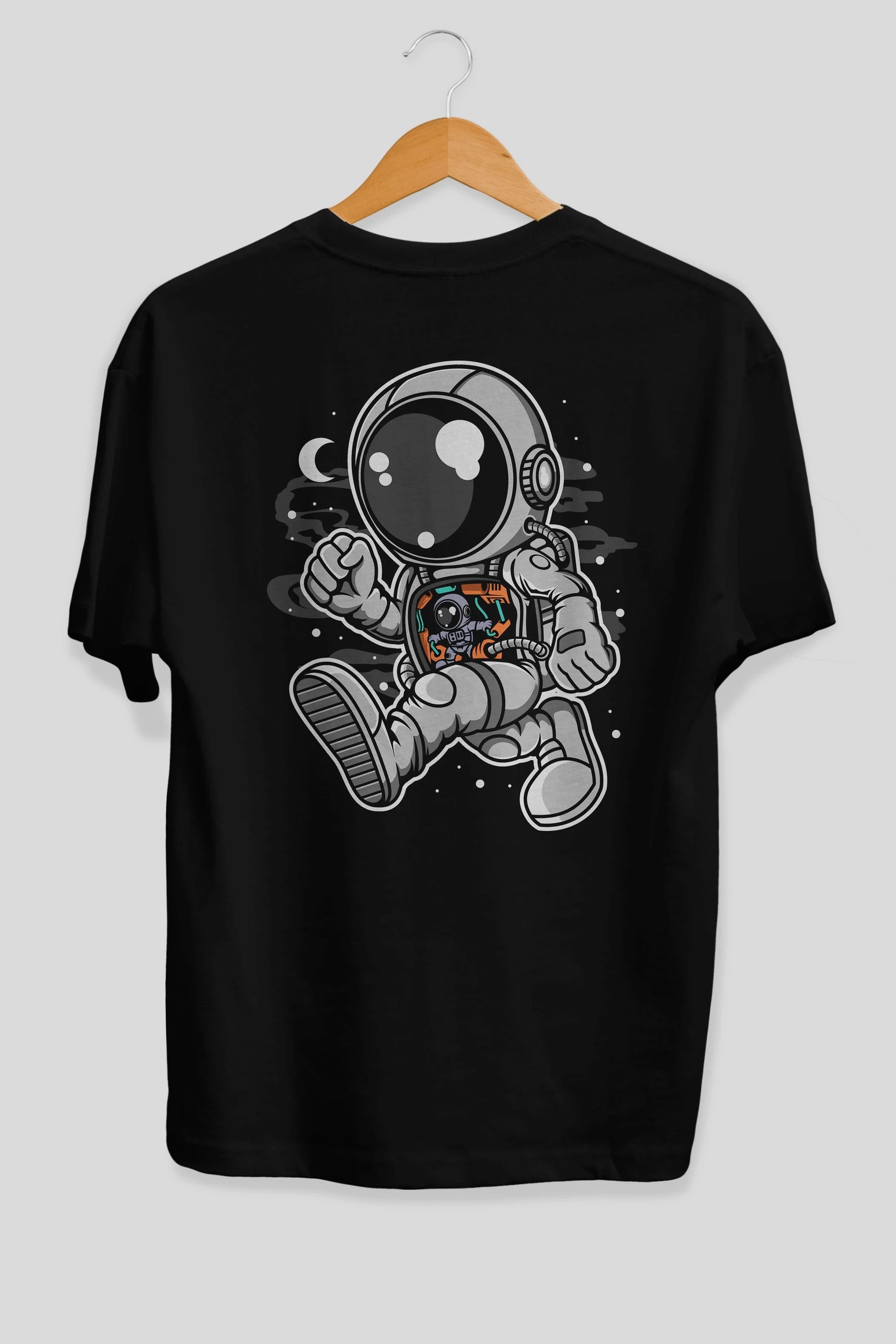 Astronaut Robotic Machine Arka Baskılı Oversize t-shirt Erkek Kadın Unisex
