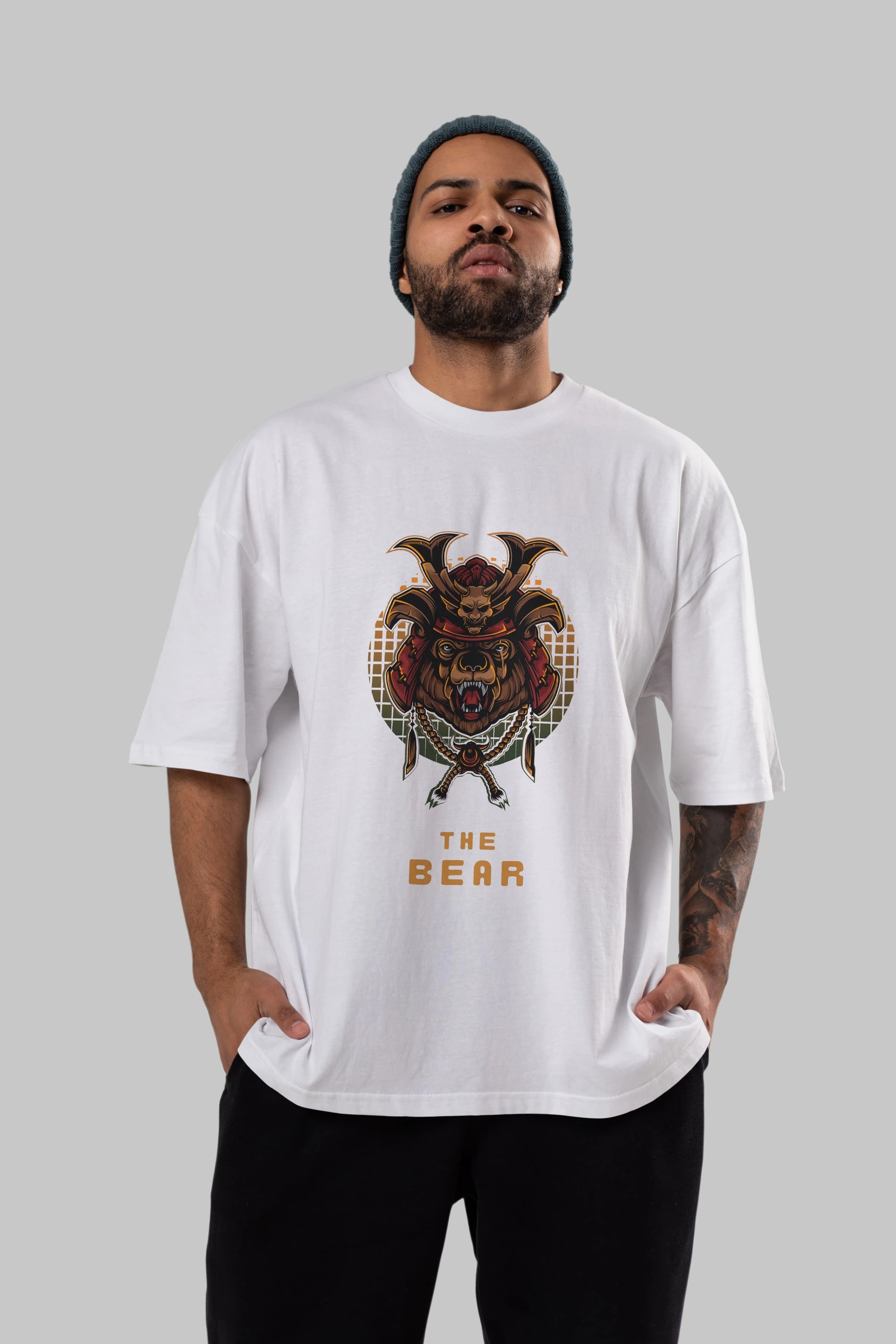 The Bear 2 Ön Baskılı Oversize t-shirt Erkek Kadın Unisex %100 Pamuk