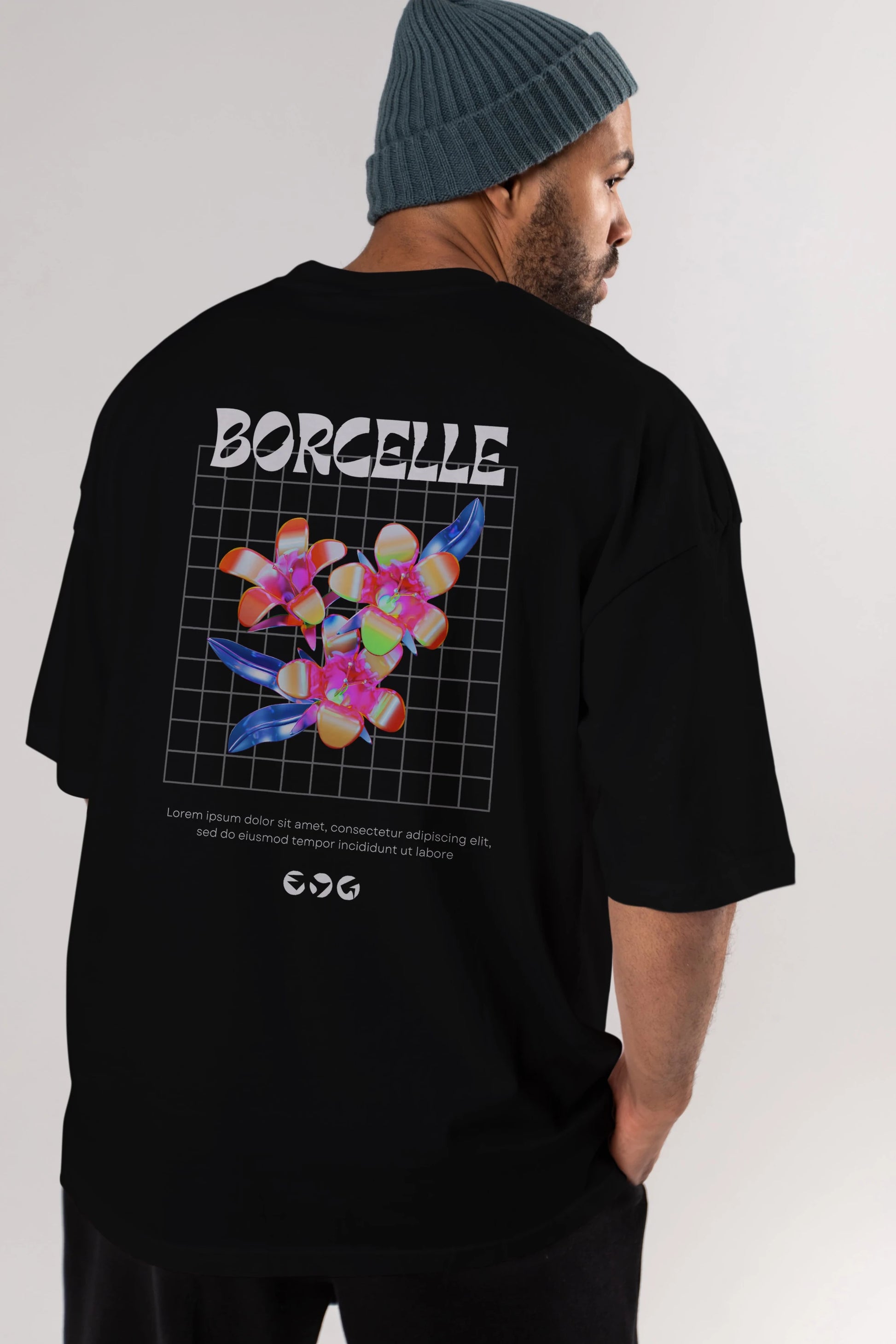 Borcelle Streetwear Arka Baskılı Oversize t-shirt Erkek Kadın Unisex
