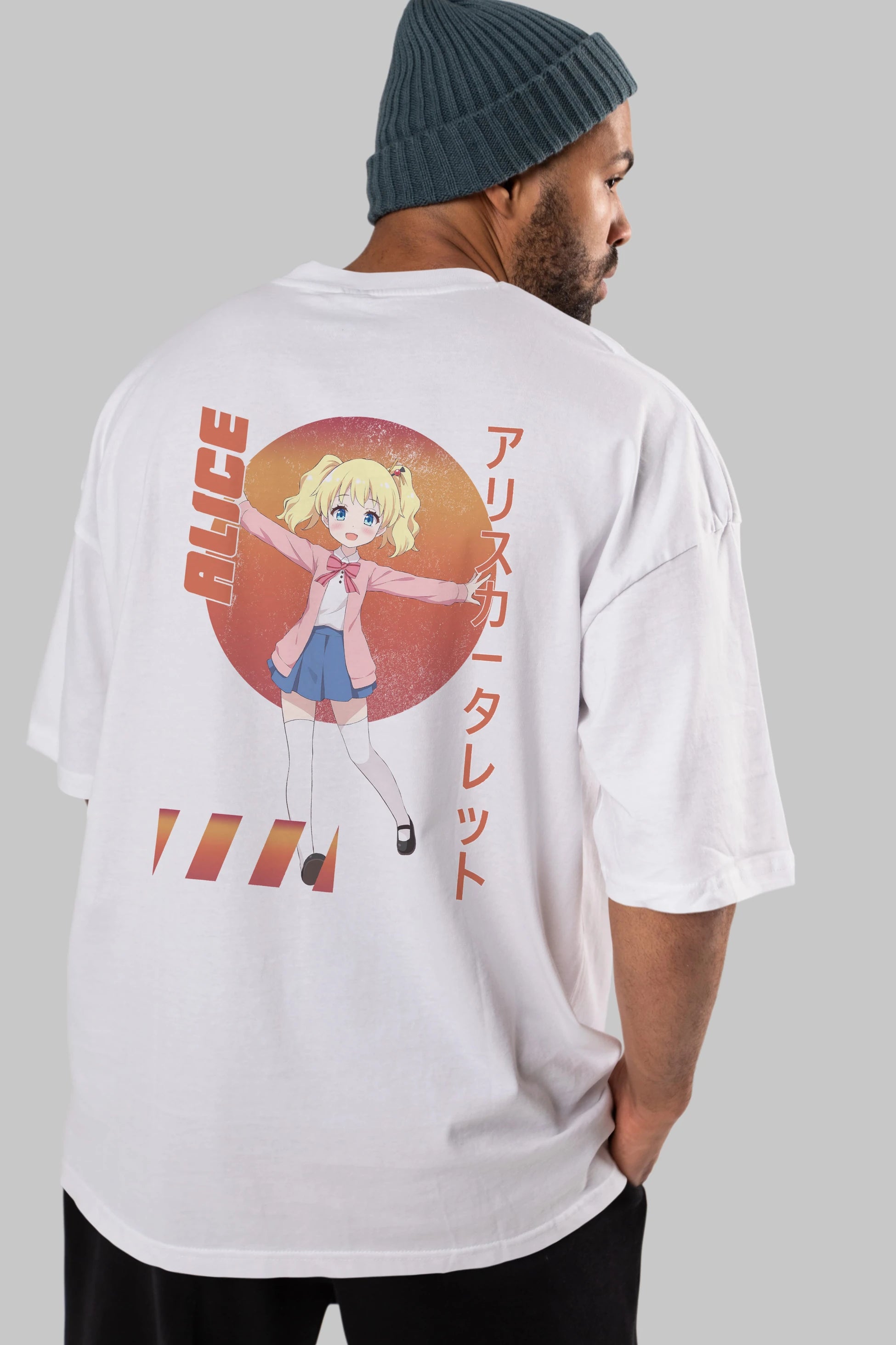 Alice Cartelet 15 Anime Arka Baskılı Oversize t-shirt Erkek Kadın Unisex