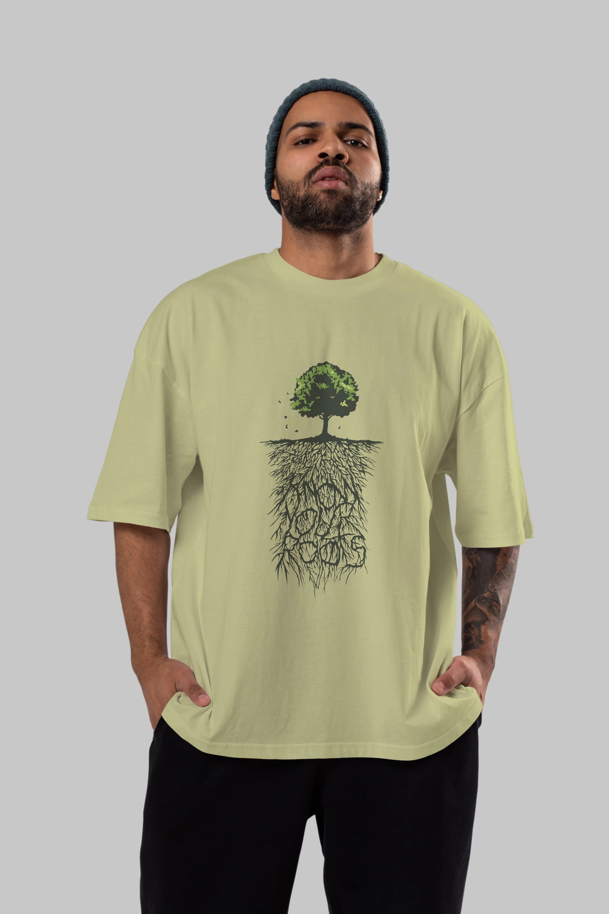 Know Your Roots Ön Baskılı Oversize t-shirt %100 pamuk Erkek Kadın Unisex