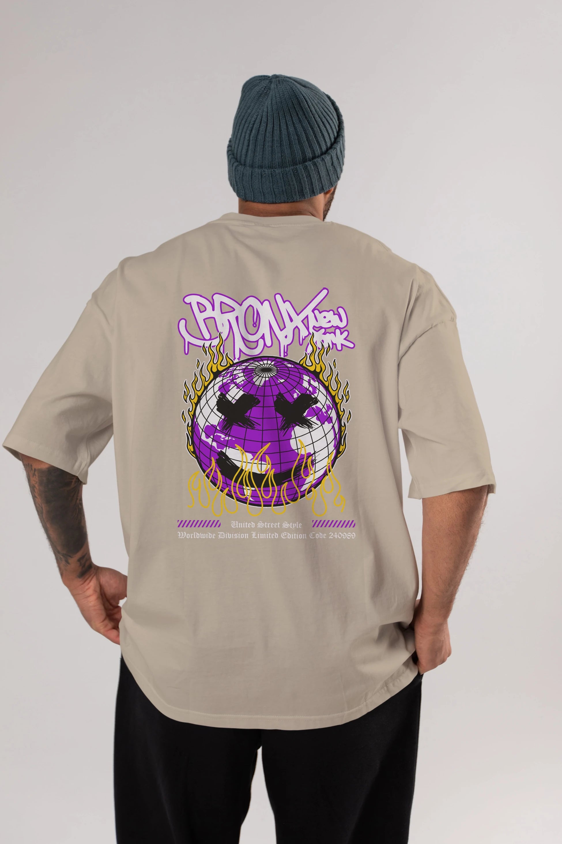 Bronx New York Arka Baskılı Oversize t-shirt Erkek Kadın Unisex