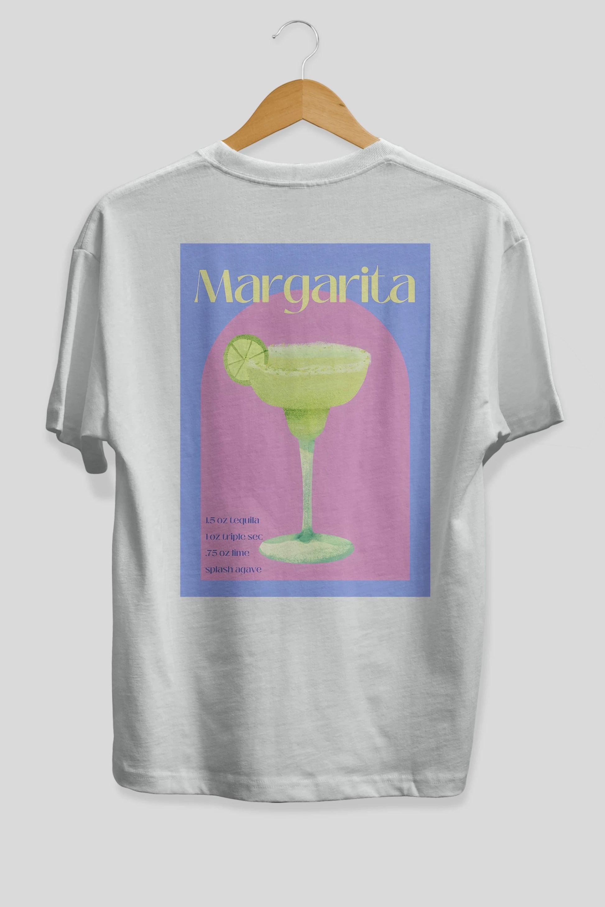 Margarita 6 Arka Baskılı Oversize t-shirt Erkek Kadın Unisex %100 Pamuk Bisiklet Yaka tişort