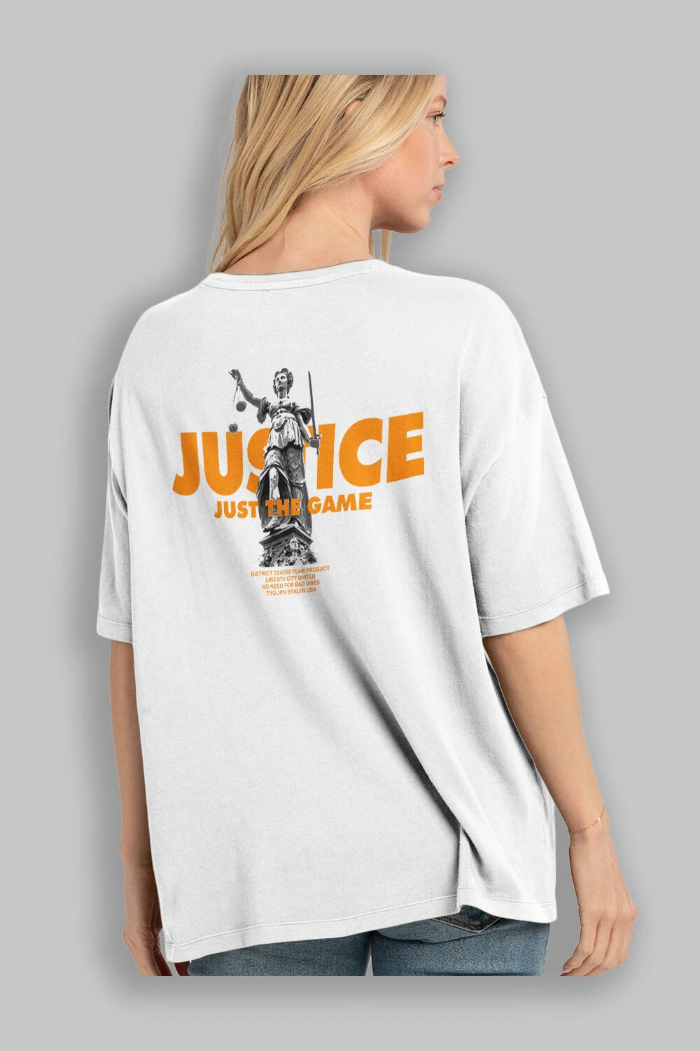 The Justice Arka Baskılı Oversize t-shirt Erkek Kadın Unisex