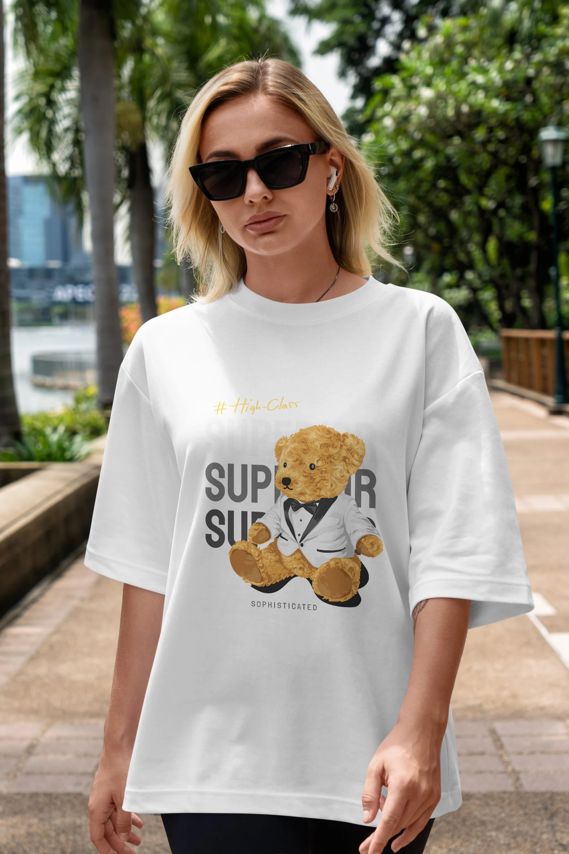 Teddy Bear Superior Ön Baskılı Oversize t-shirt Erkek Kadın Unisex %100 Pamuk