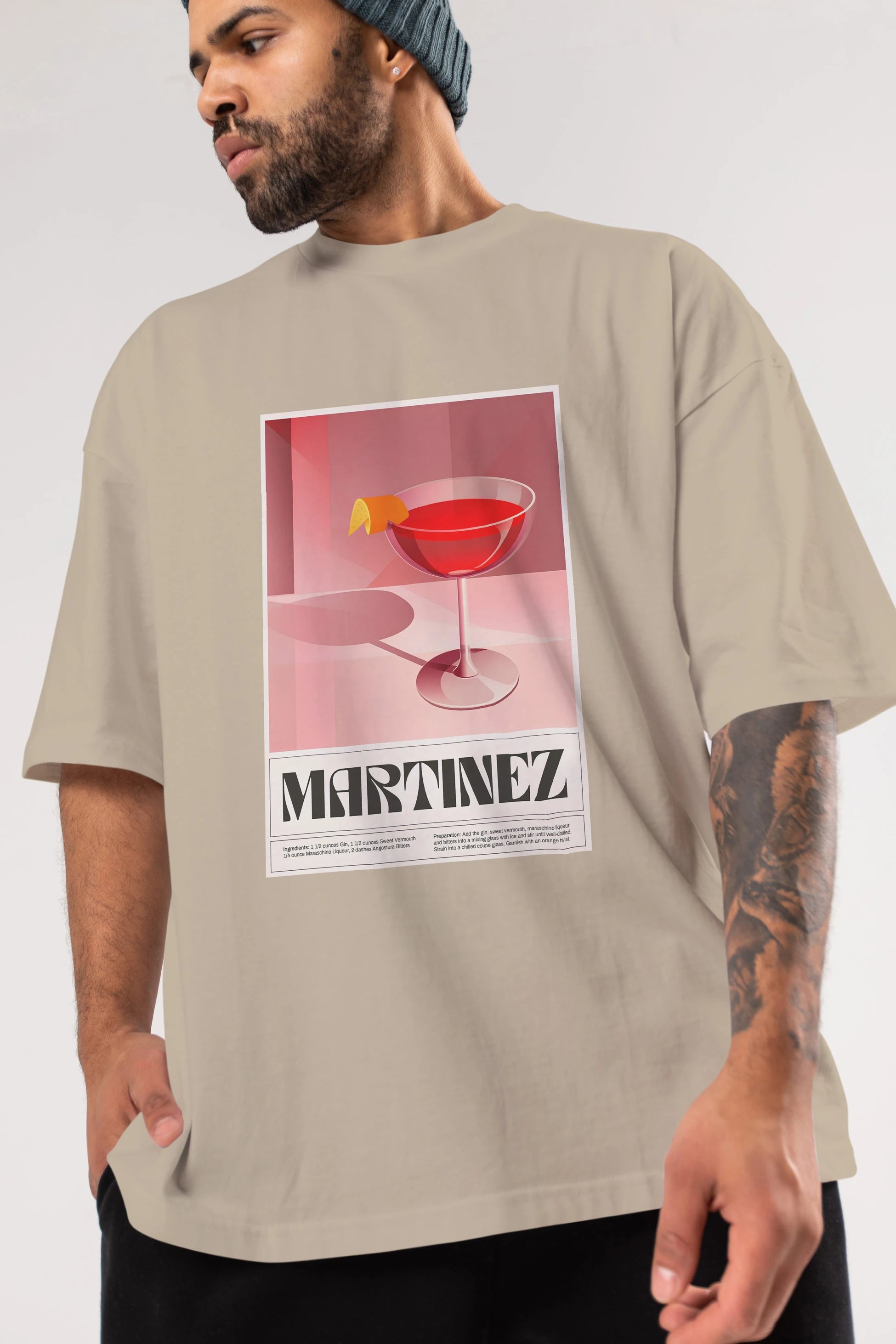 Martinez Ön Baskılı Oversize t-shirt Erkek Kadın Unisex %100 Pamuk Bisiklet Yaka tişort