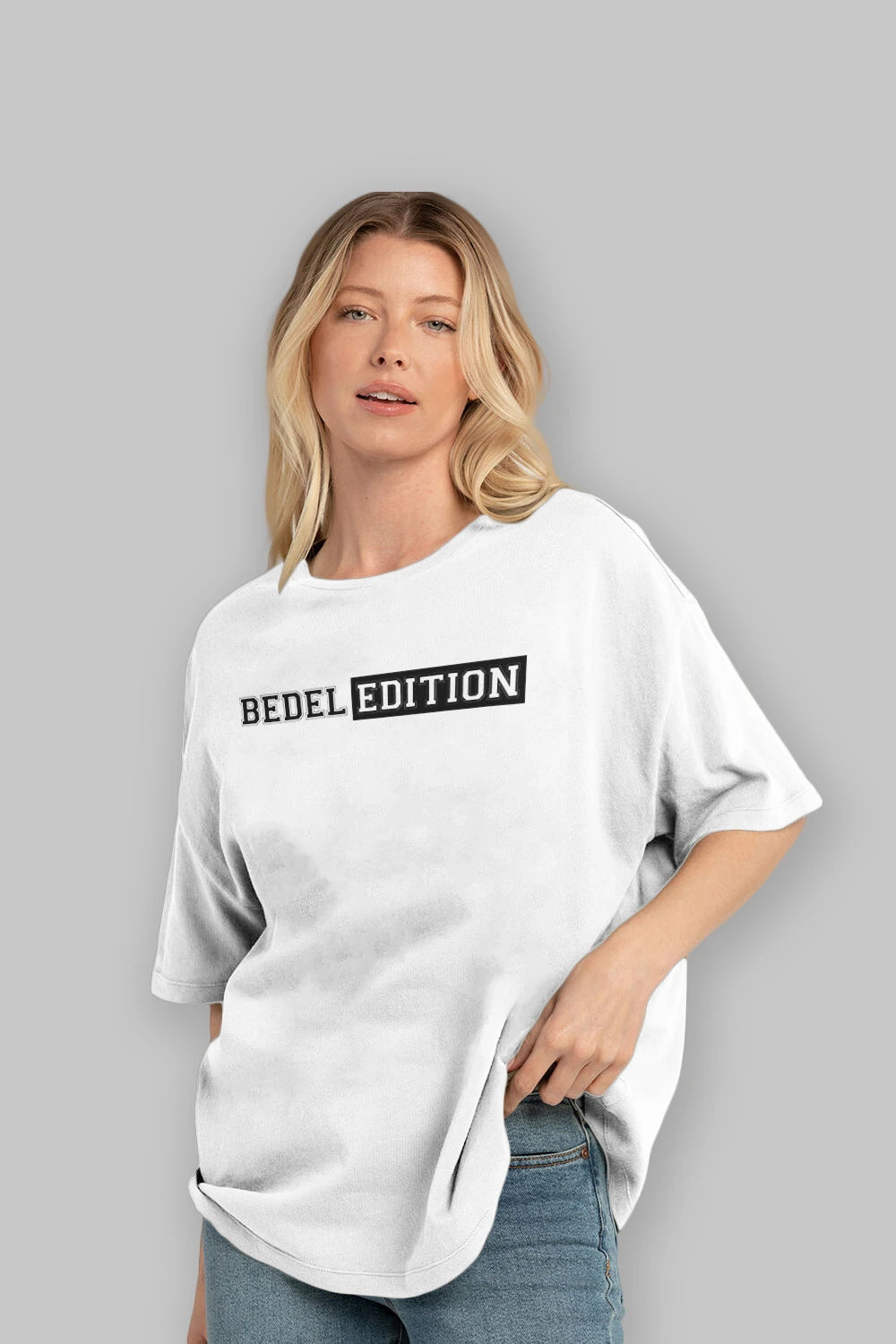 Bedel Edition Ön Baskılı Oversize t-shirt %100 pamuk Erkek Kadın Unisex