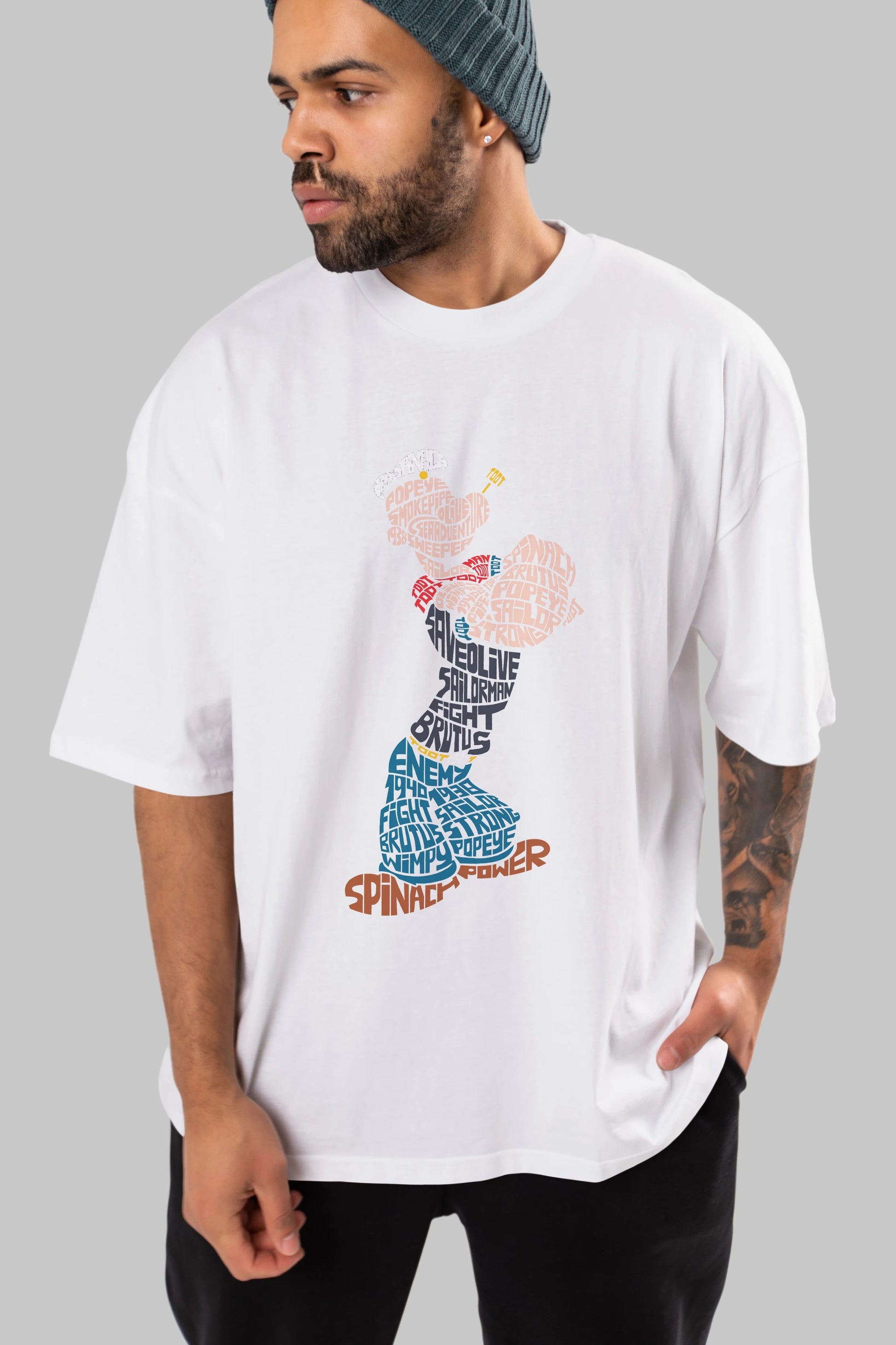 Sailorman Ön Baskılı Oversize t-shirt %100 pamuk Erkek Kadın Unisex