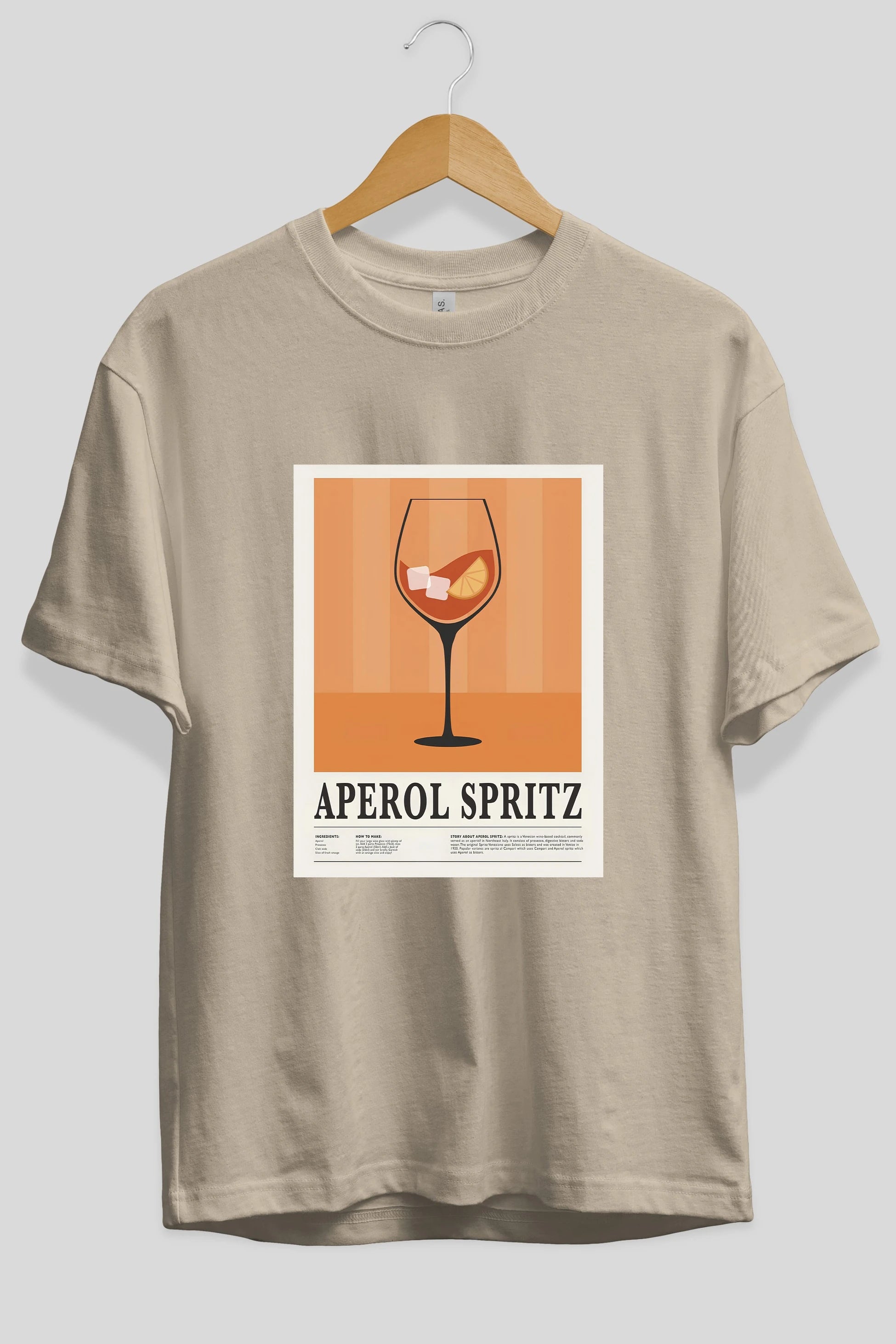 Aperol Spritz 8 Ön Baskılı Oversize t-shirt Erkek Kadın Unisex %100 Pamuk Bisiklet Yaka tişort