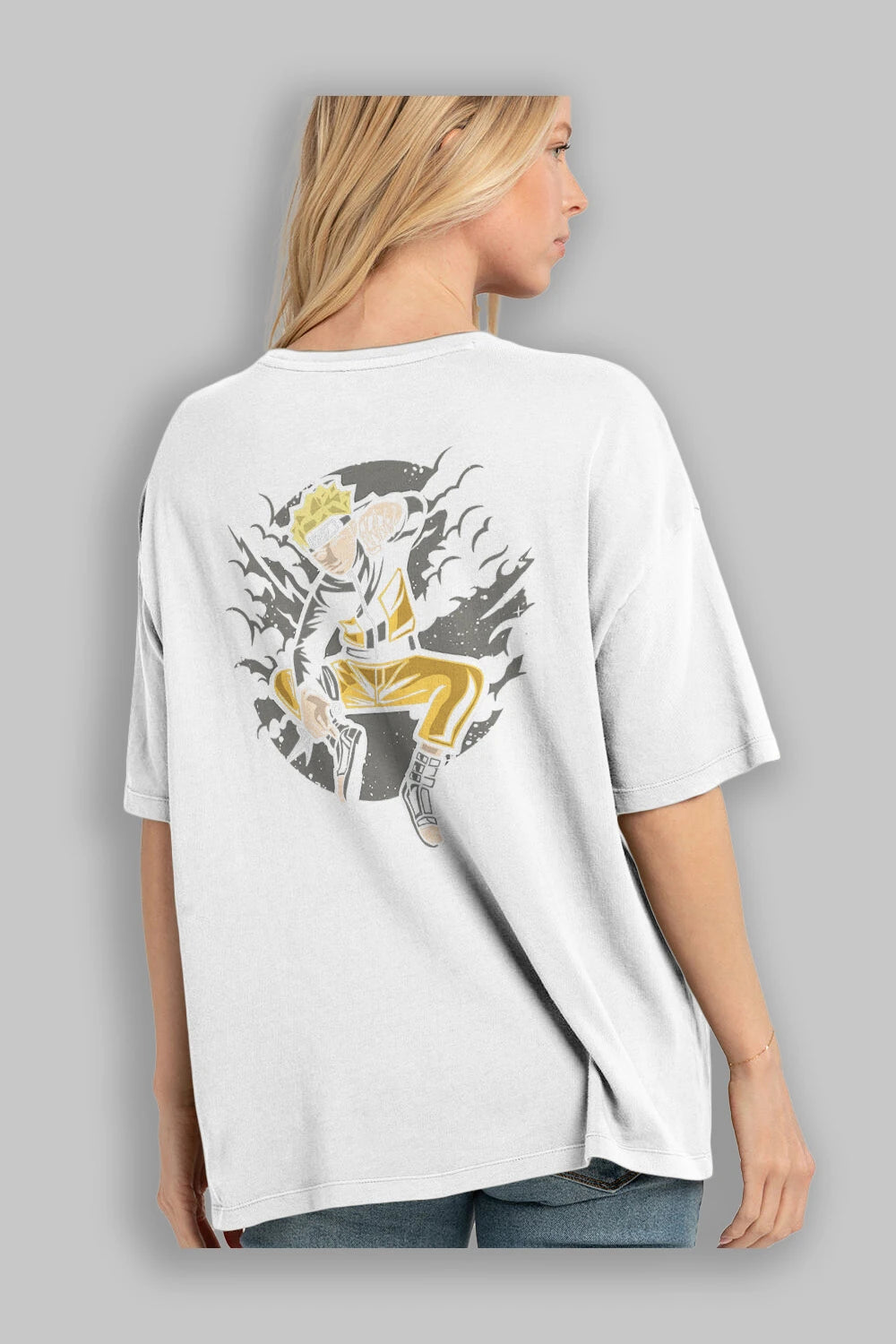 NARUTO Arka Baskılı Oversize t-shirt Erkek Kadın Unisex %100 Pamuk