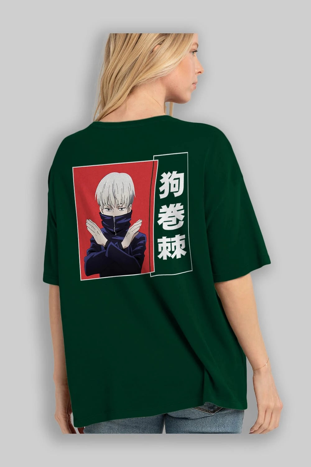 Toge Inumaki Anime Arka Baskılı Oversize t-shirt Erkek Kadın Unisex